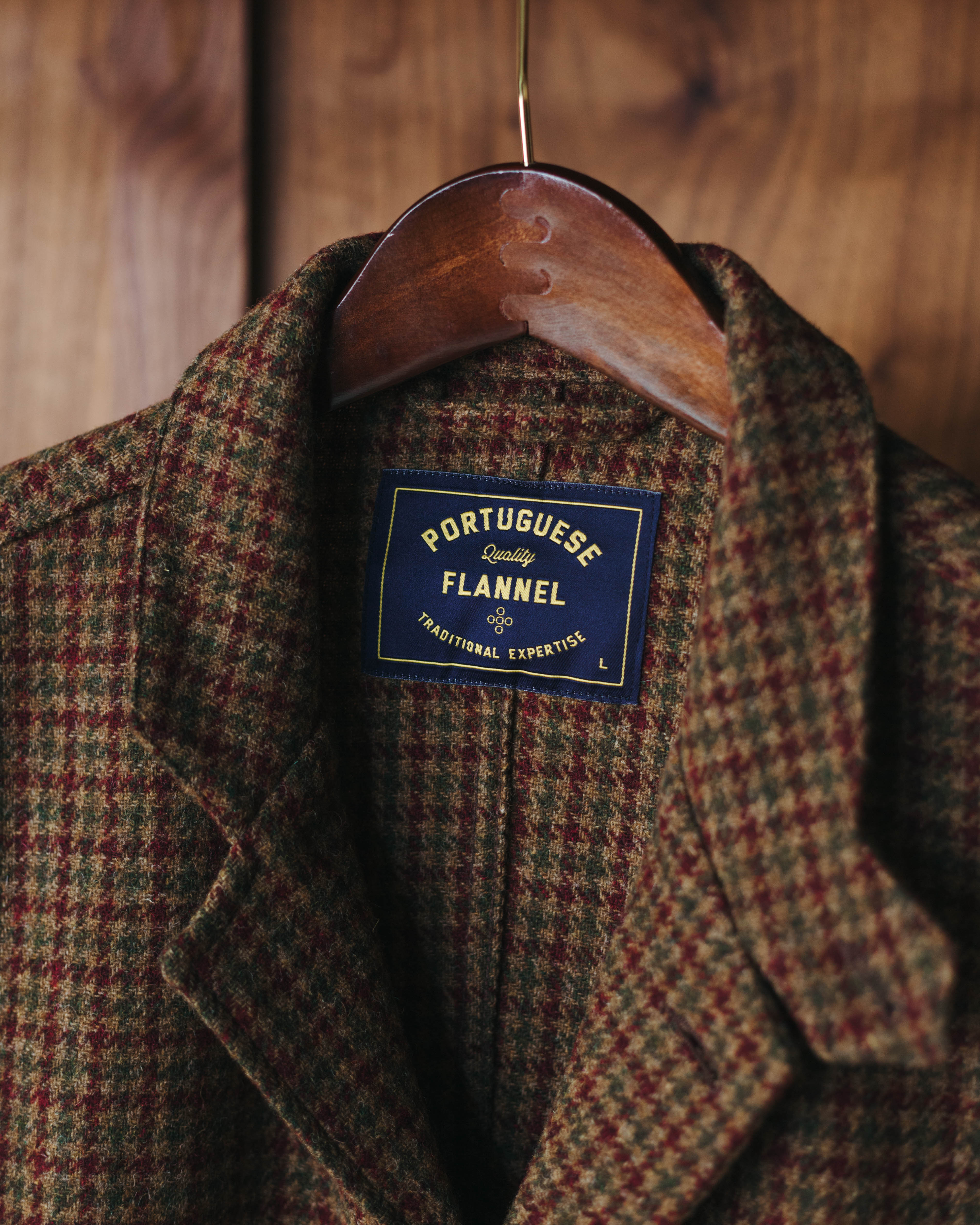 Portuguese Flannel Working Blazer Wool in Pied Poule
