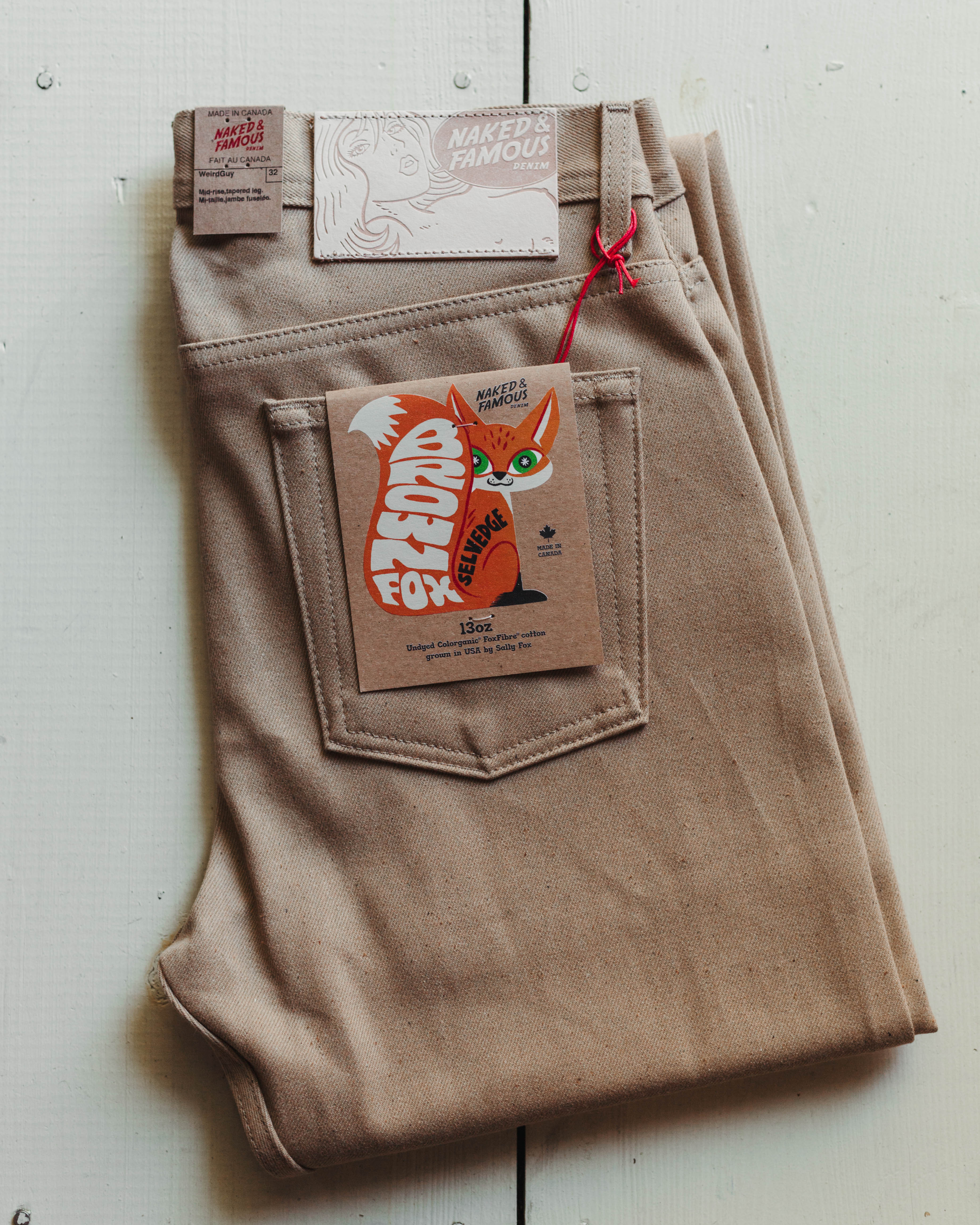 Naked & Famous 100% Brown FoxFibre® Selvedge