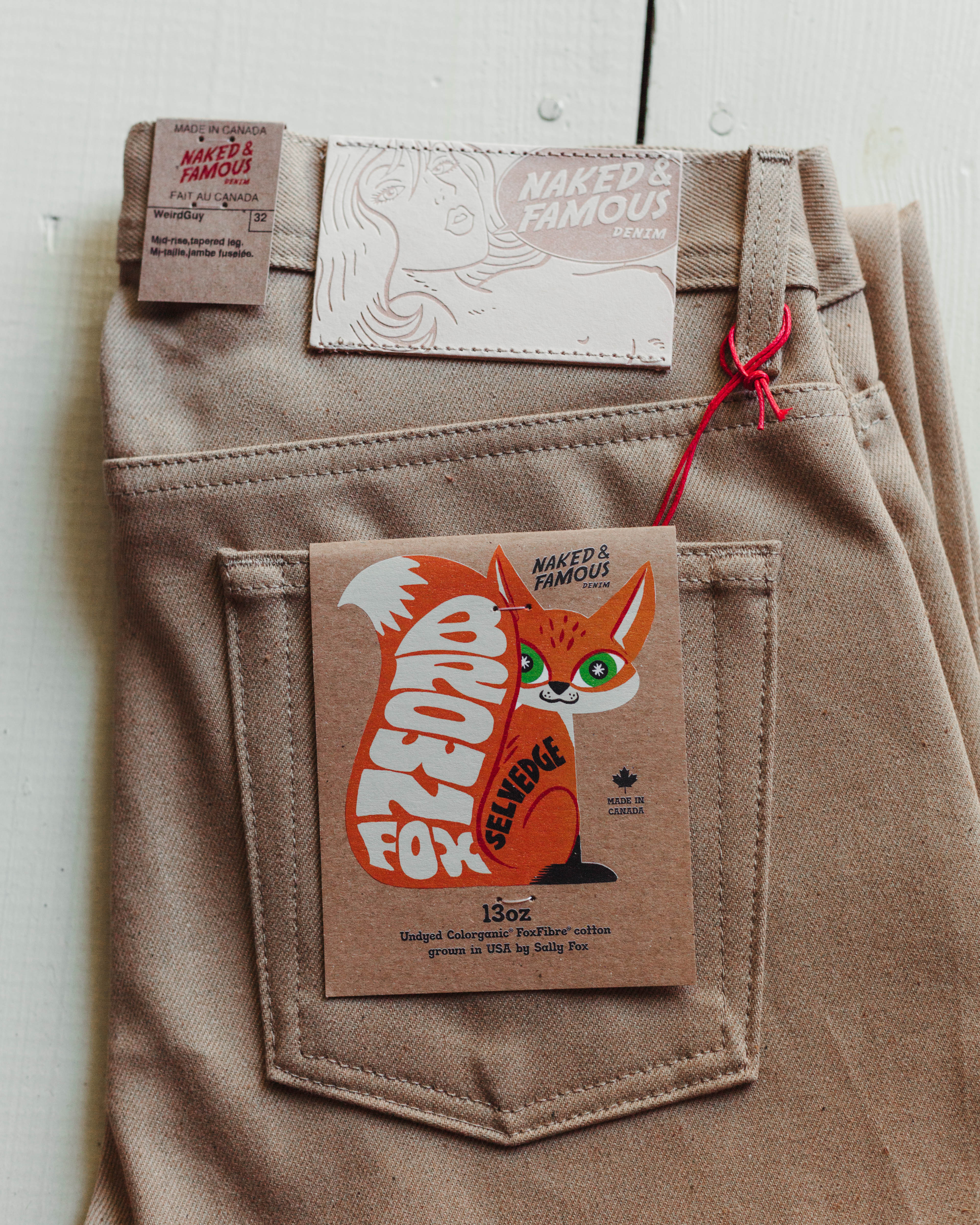 Naked & Famous 100% Brown FoxFibre® Selvedge