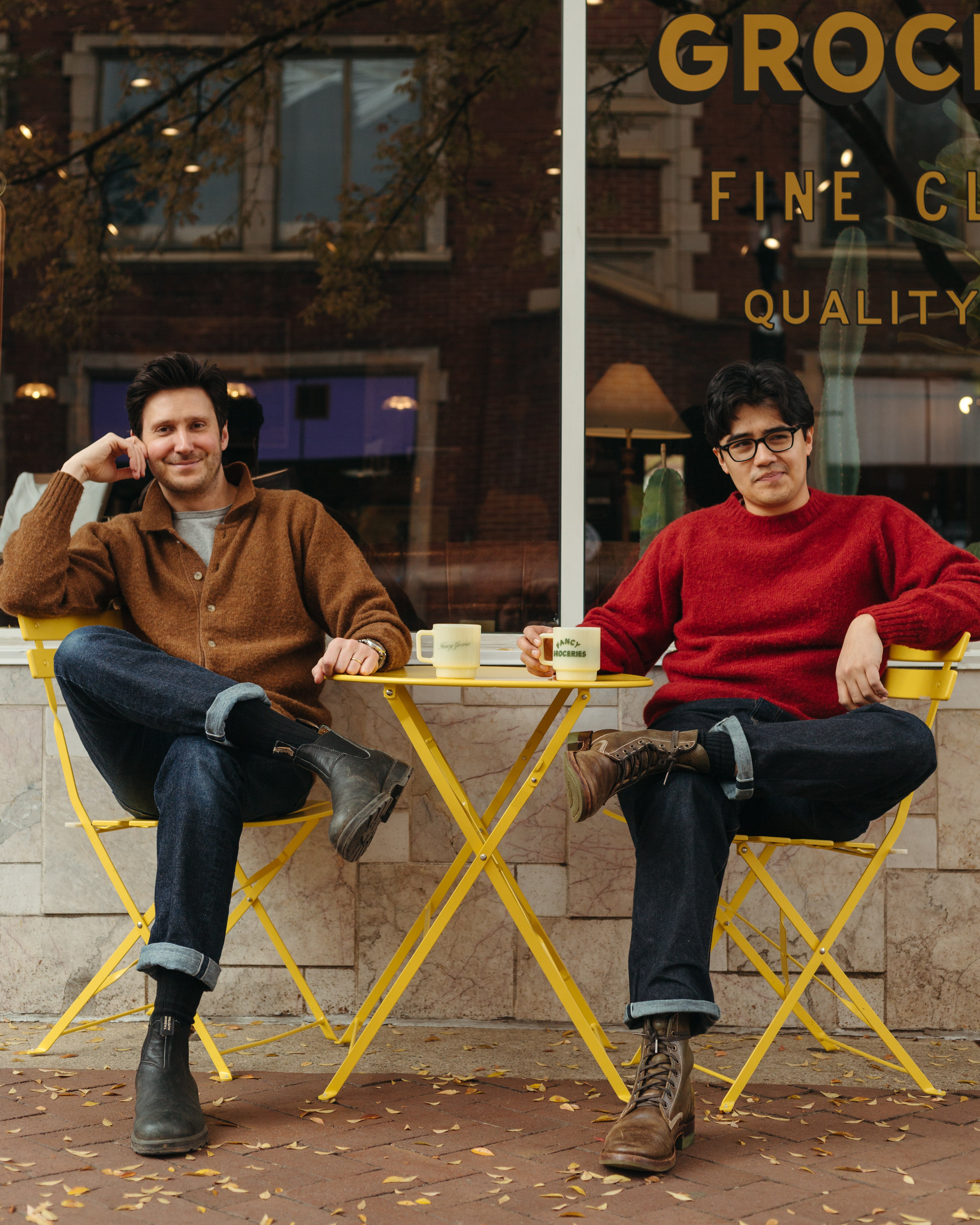 Fancy Groceries Milk Glass Mug