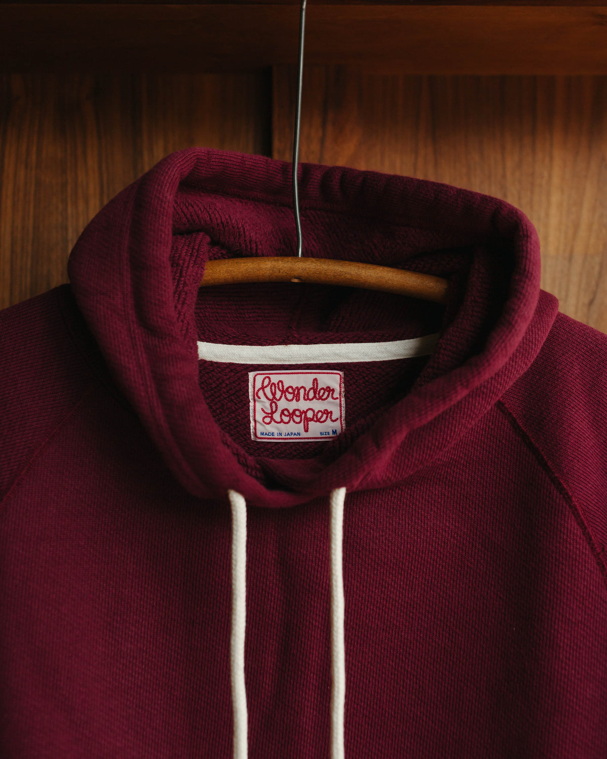 Wonder Looper Pullover Hoodie in Double Heavyweight French Terry Burgundy