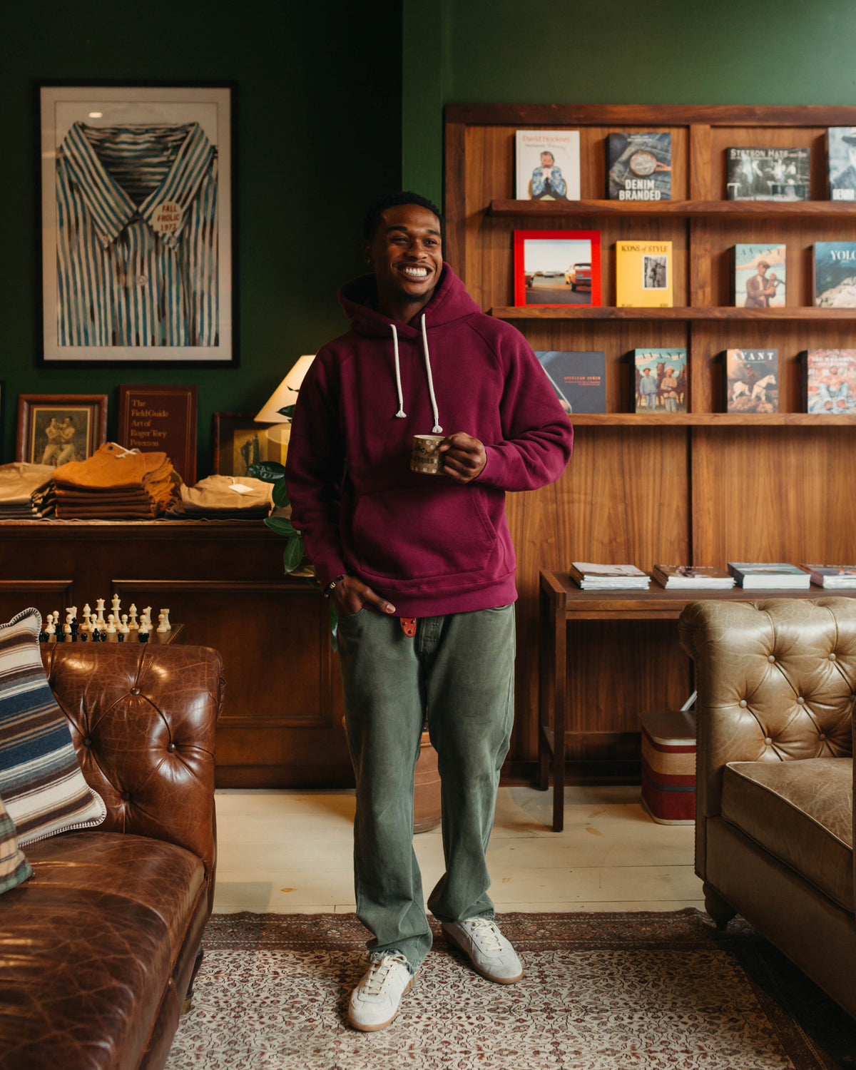 Wonder Looper Pullover Hoodie in Double Heavyweight French Terry Burgundy