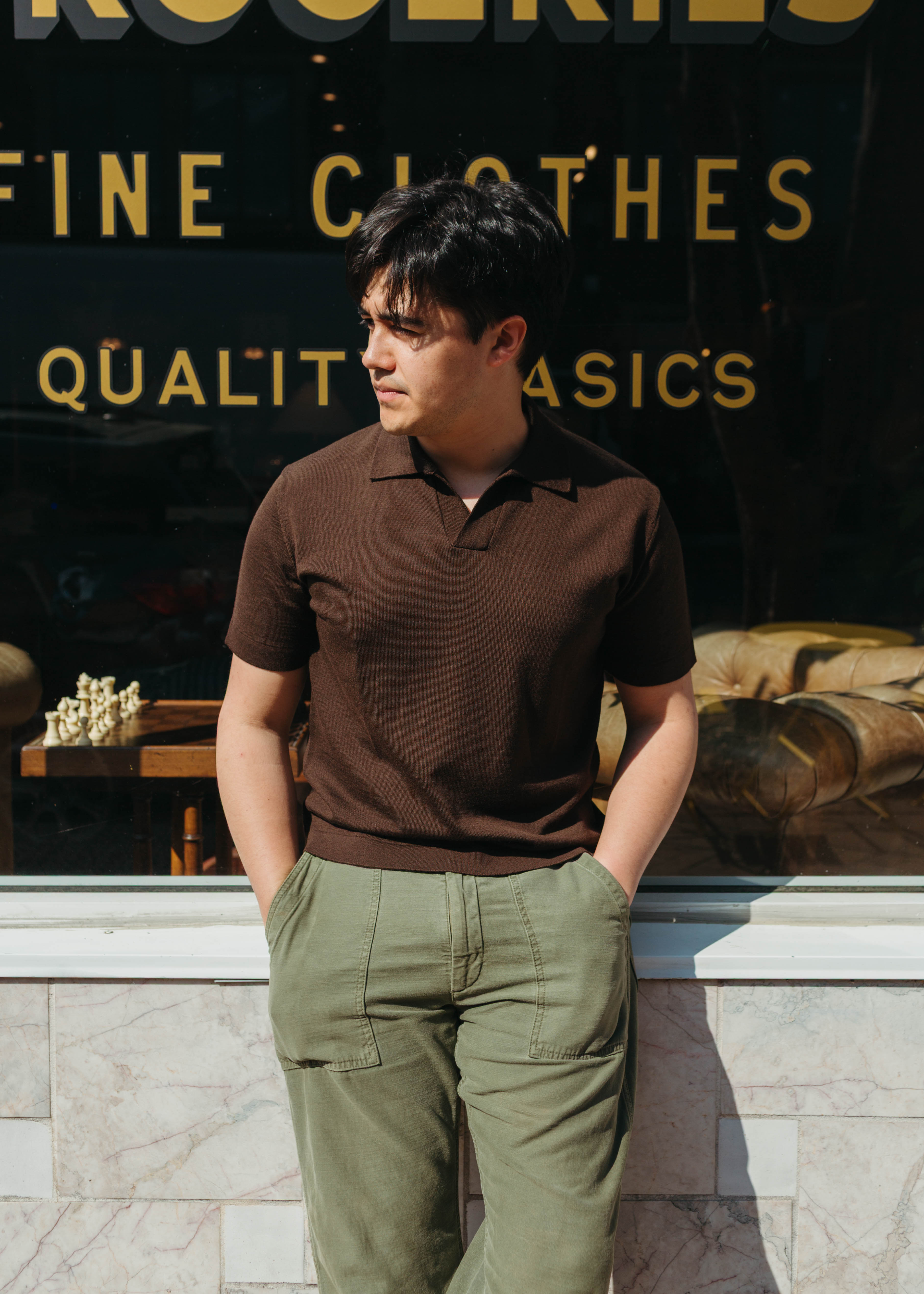 Merz B Schwanen Knitted Merino Wool Polo