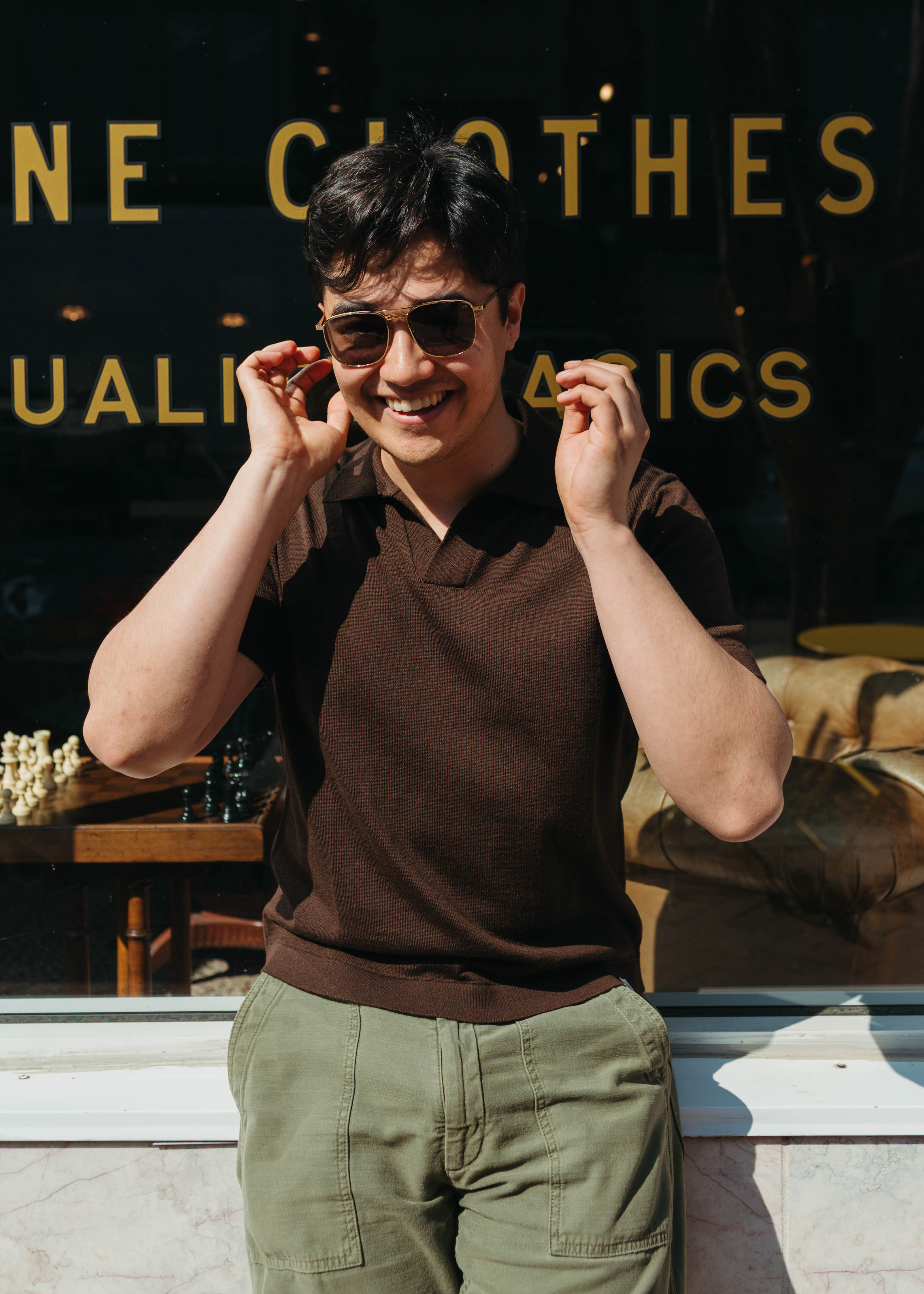 Merz B Schwanen Knitted Merino Wool Polo