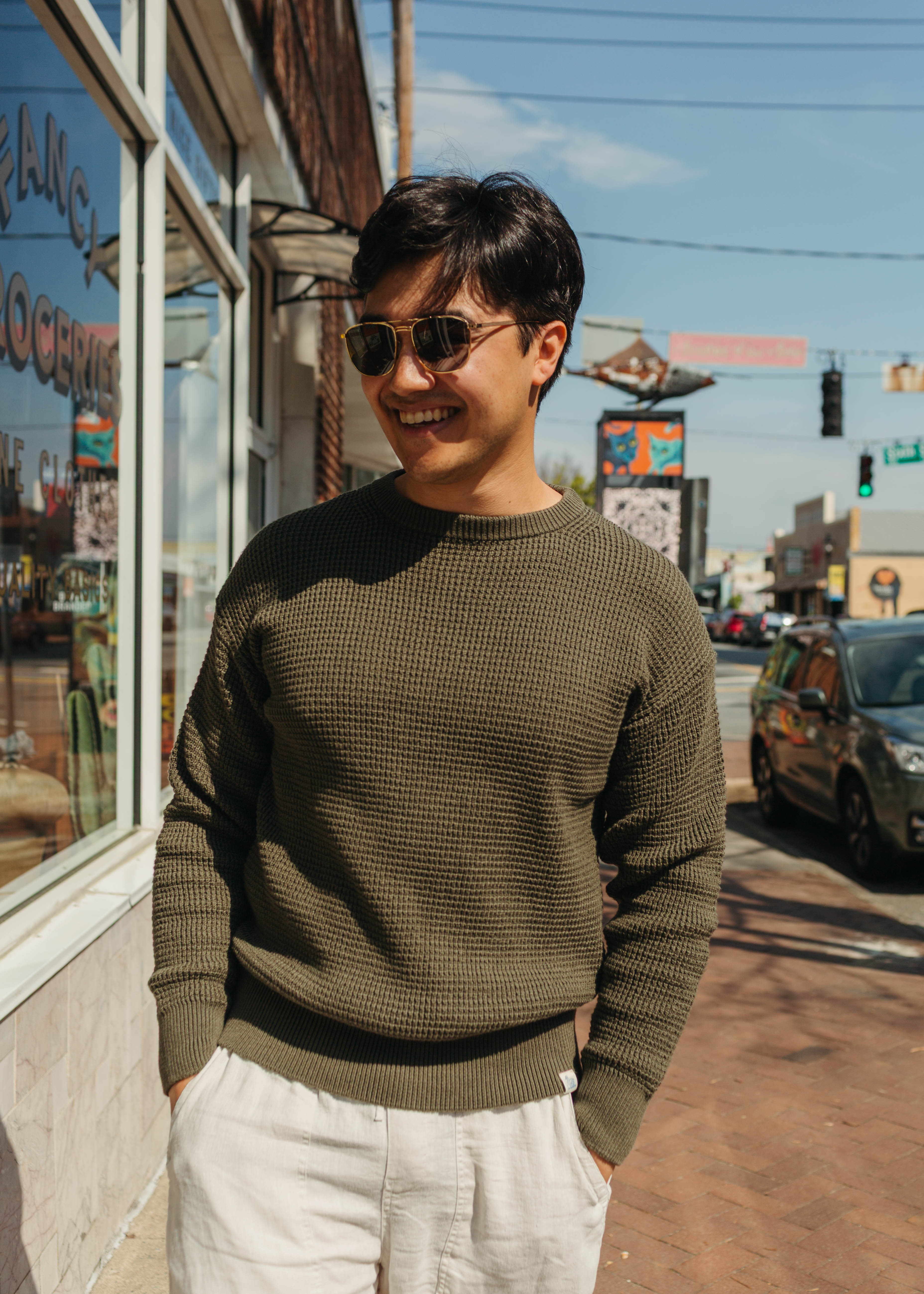 Merz B Schwanen Cotton Cashmere Waffle Sweater