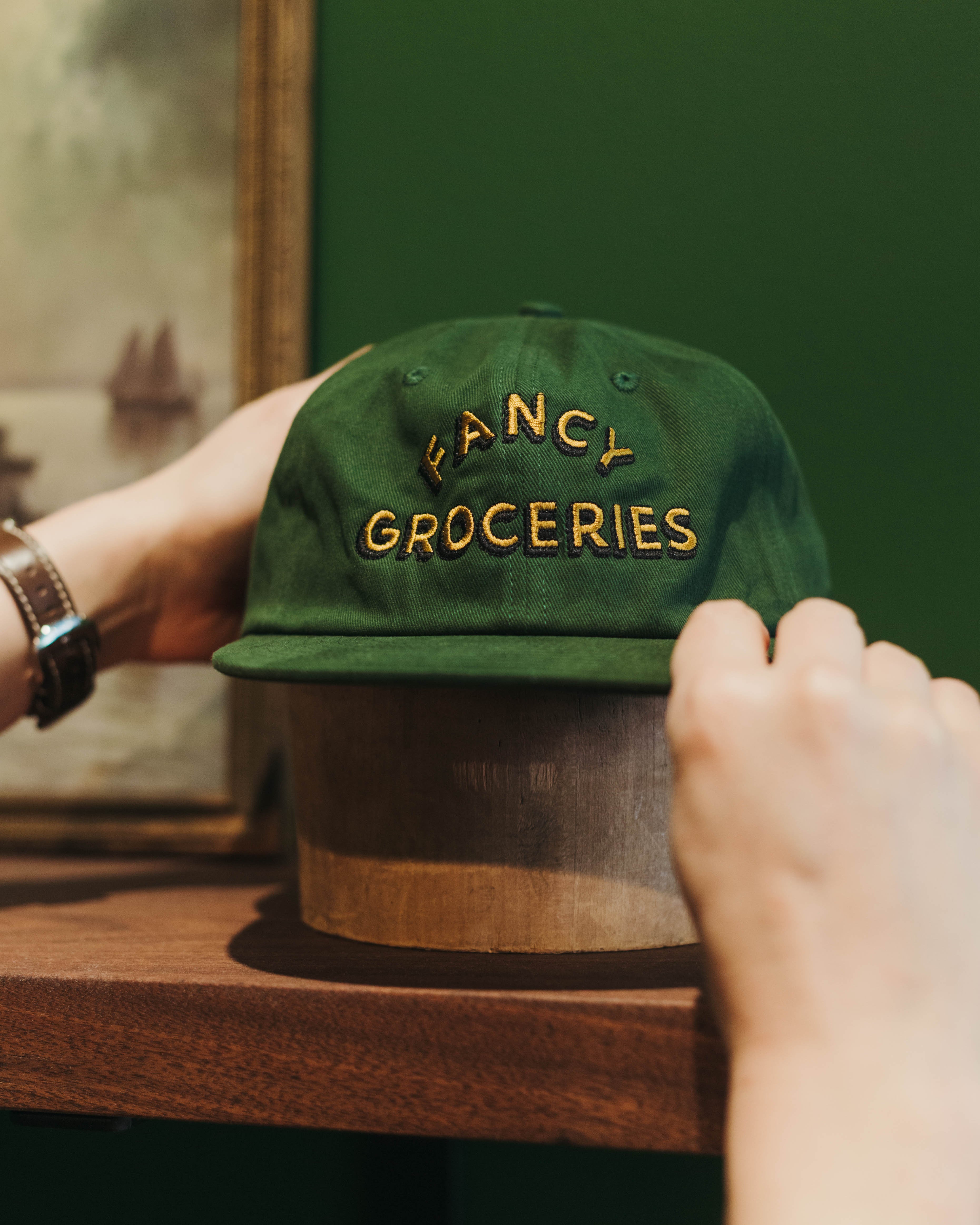 Embroidered Cap in Green