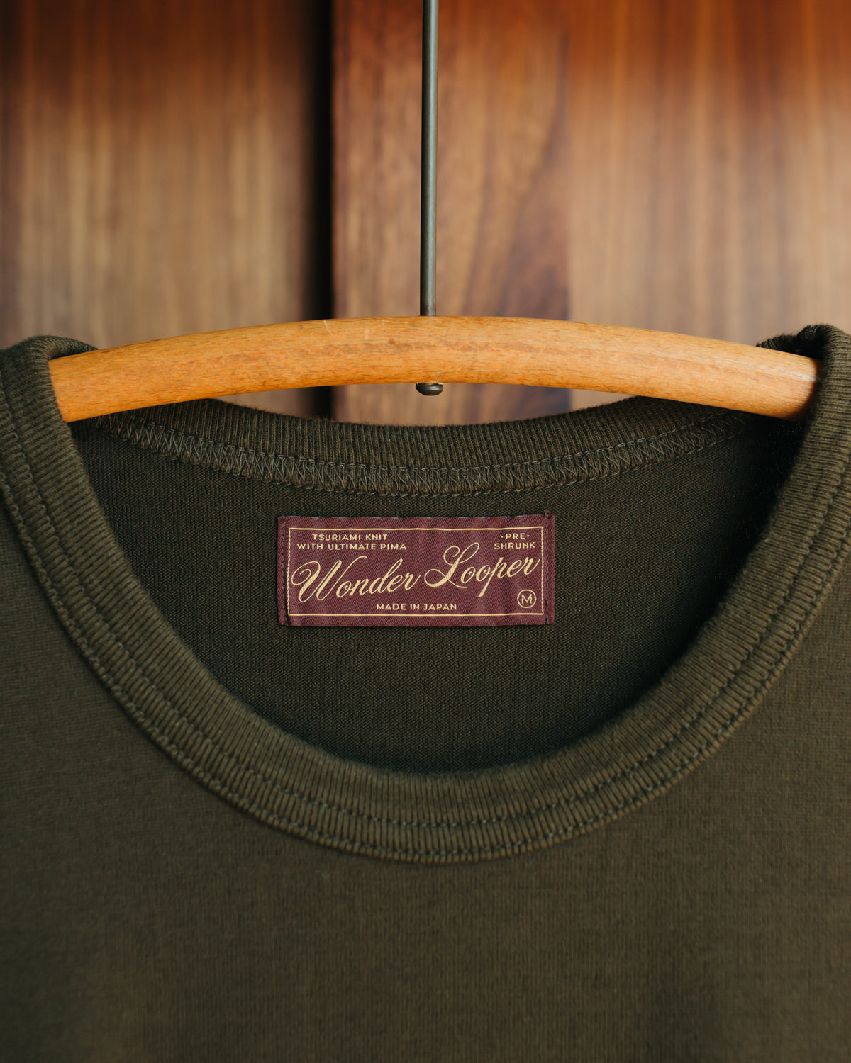 Wonder Looper Ultimate Pima Tsuriami Tee in Khaki