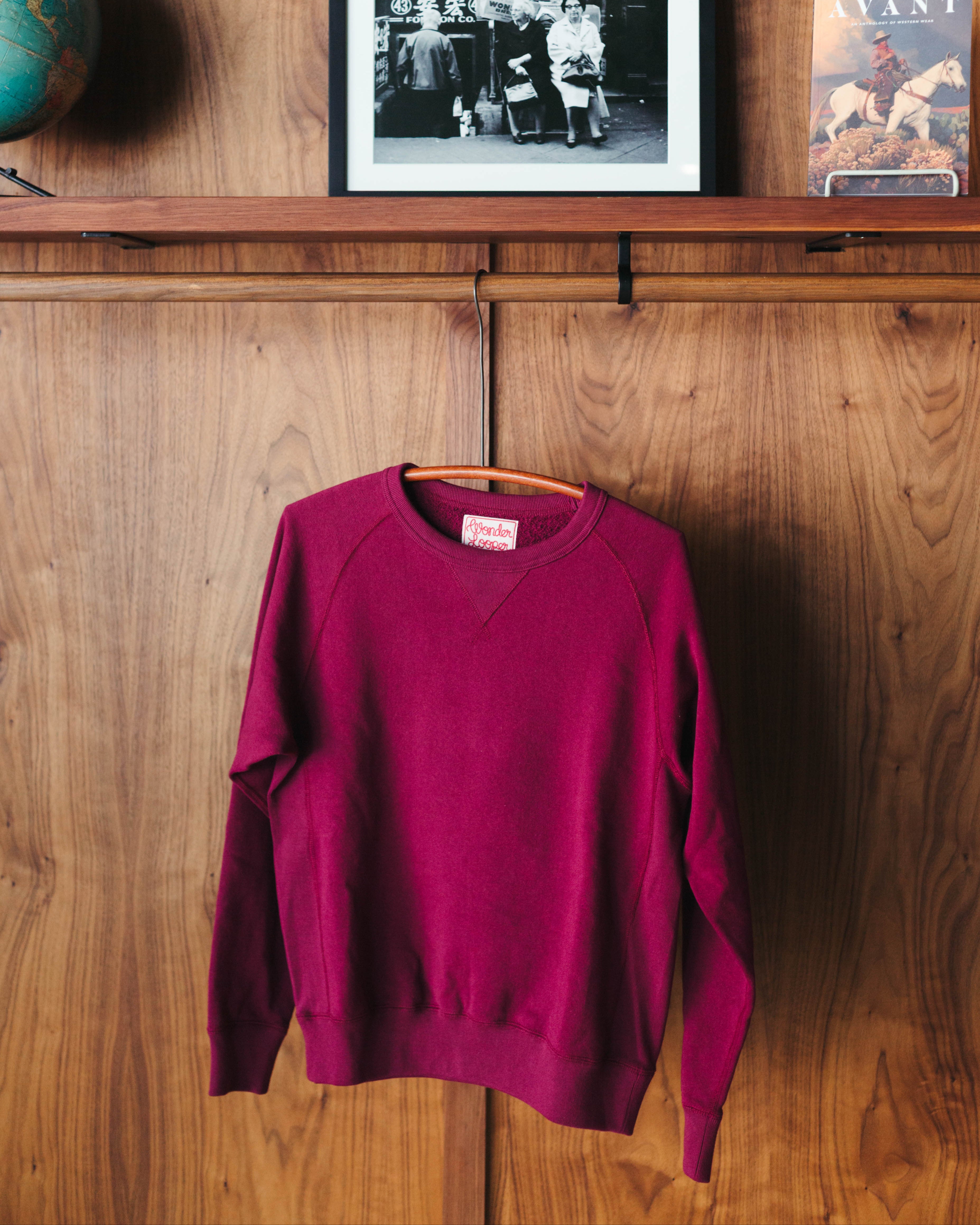 Wonder Looper Pullover Crewneck - Super Looper French Terry - Burgundy