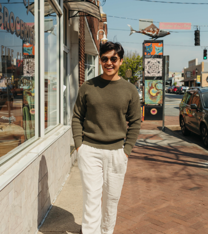 Merz B Schwanen Cotton Cashmere Waffle Sweater