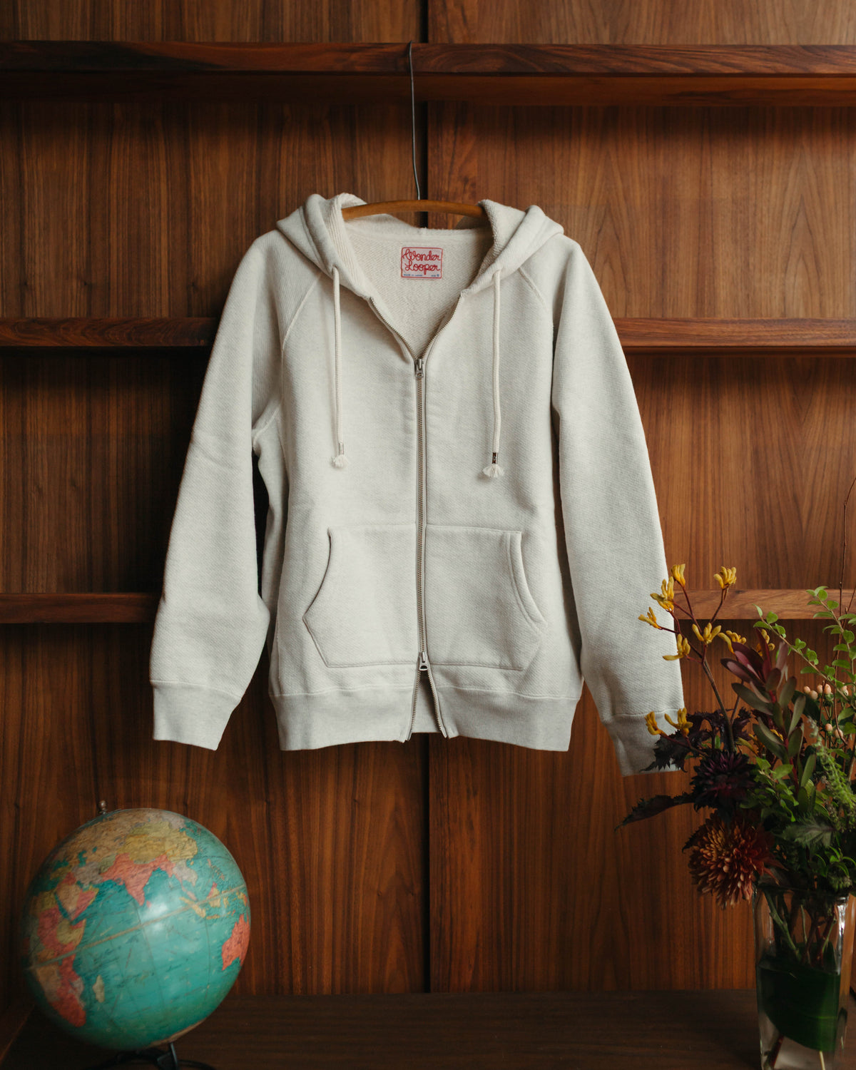 Wonder Looper Zip Hoodie Double Heavyweight French Terry Oatmeal