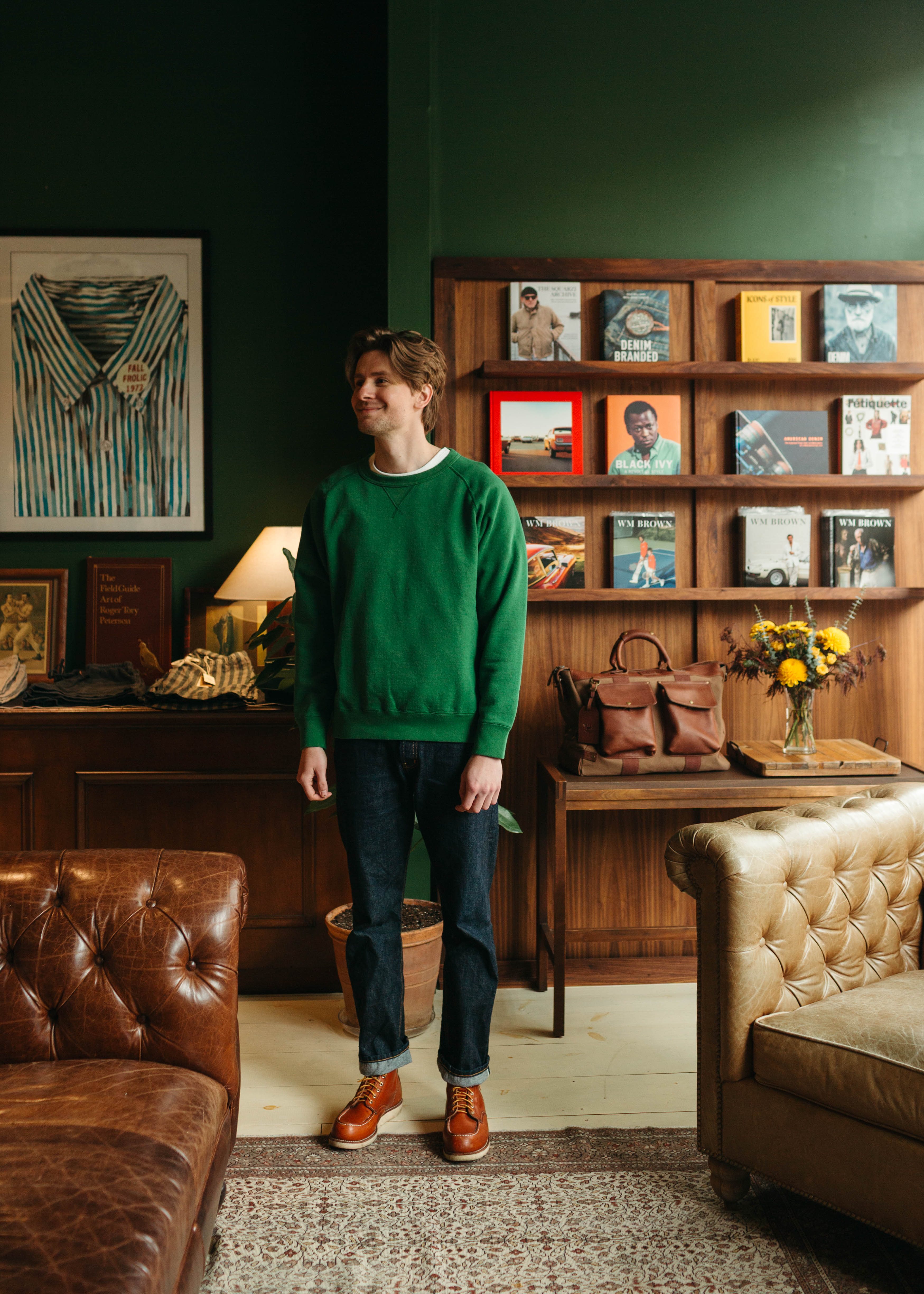 Super Looper Crewneck in Varsity Green