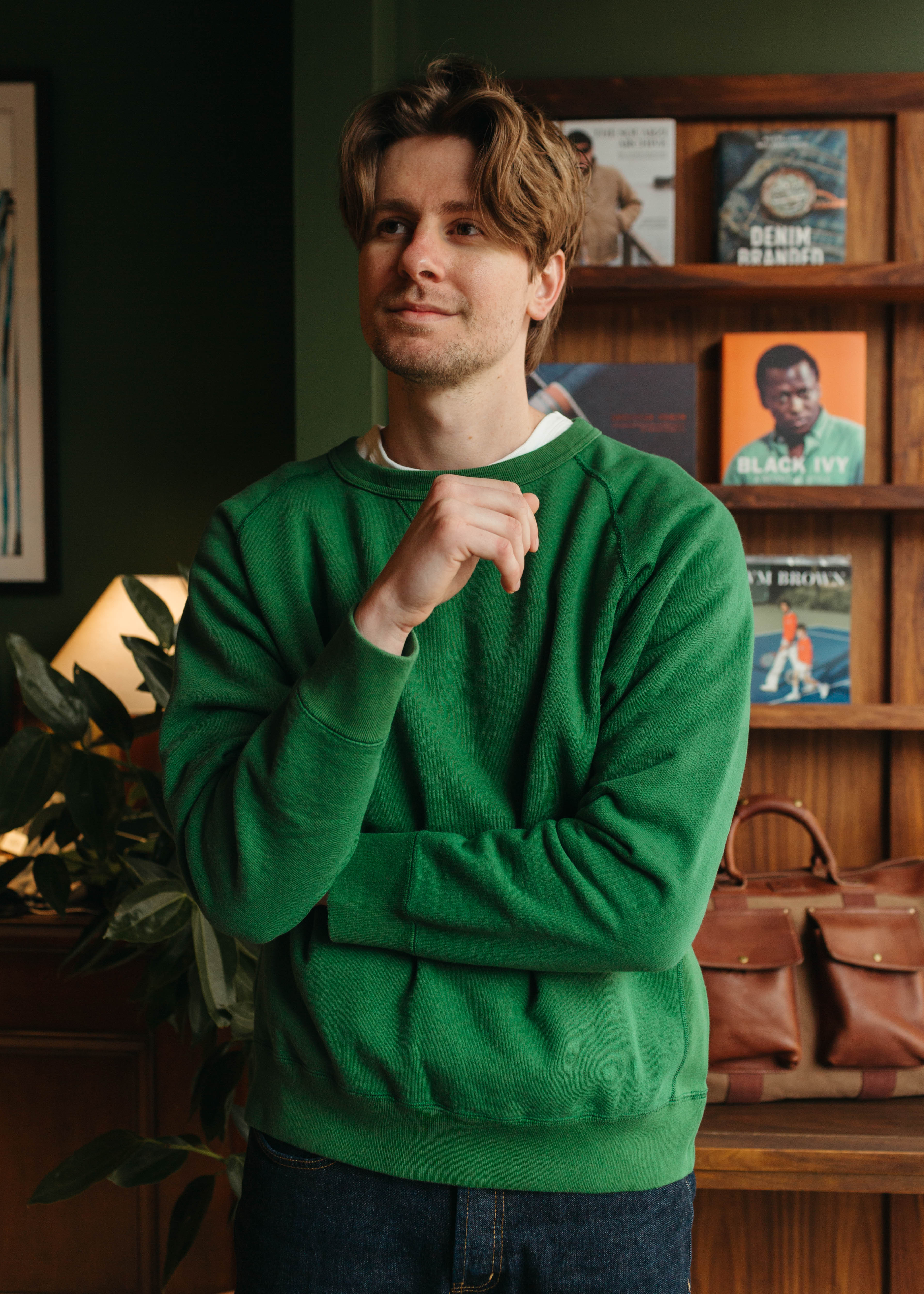 Super Looper Crewneck in Varsity Green