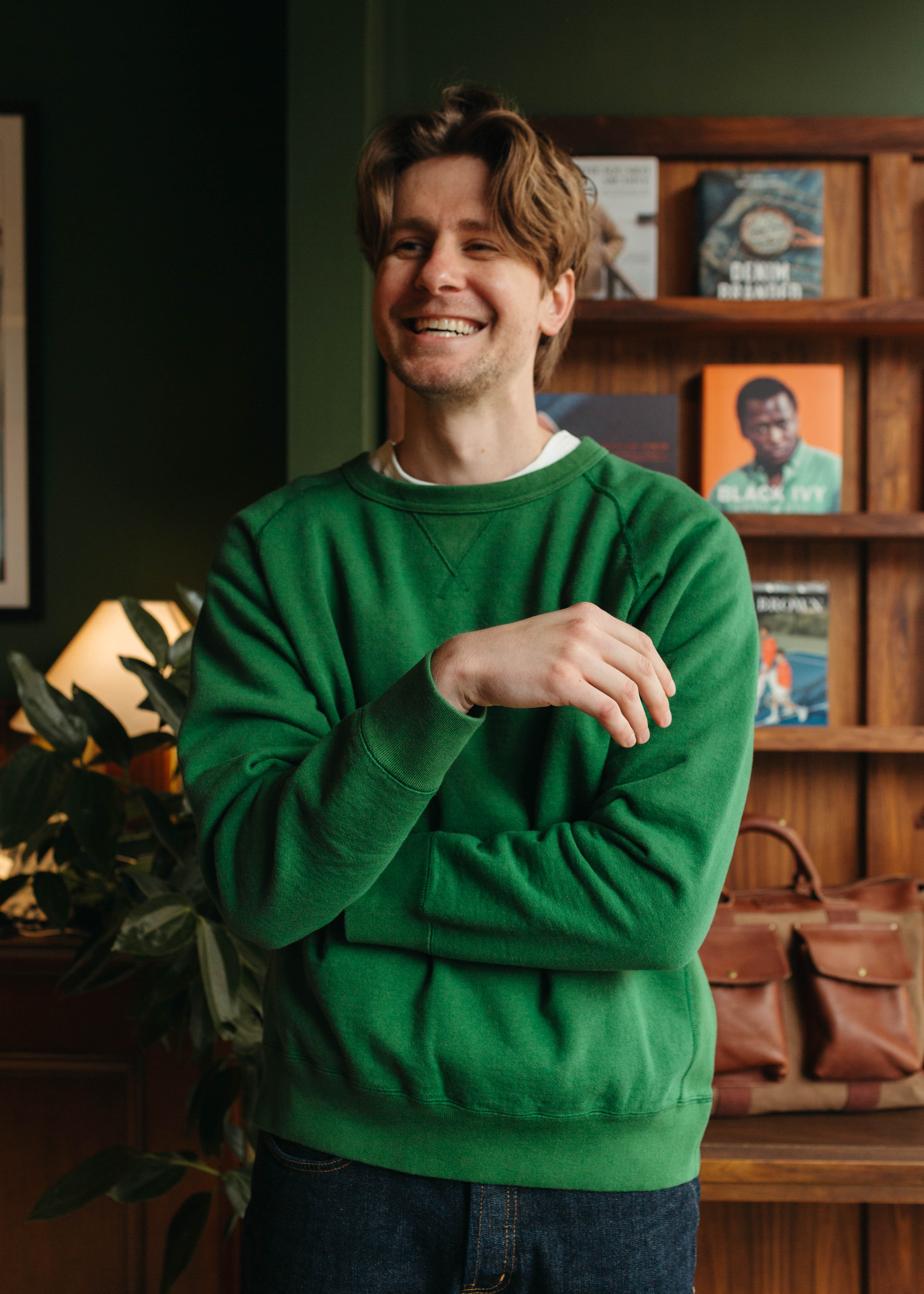 Super Looper Crewneck in Varsity Green