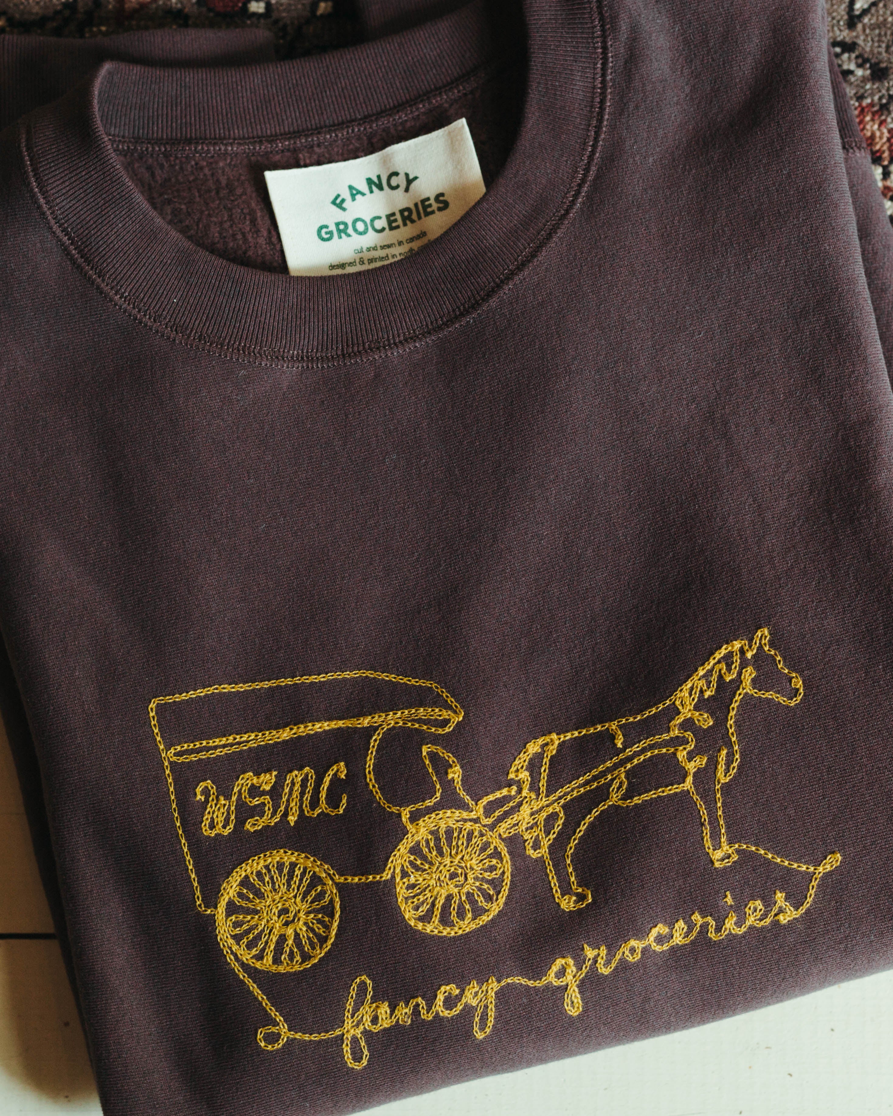 Fancy Groceries Horse & Buggy Chain Stitch Sweatshirt