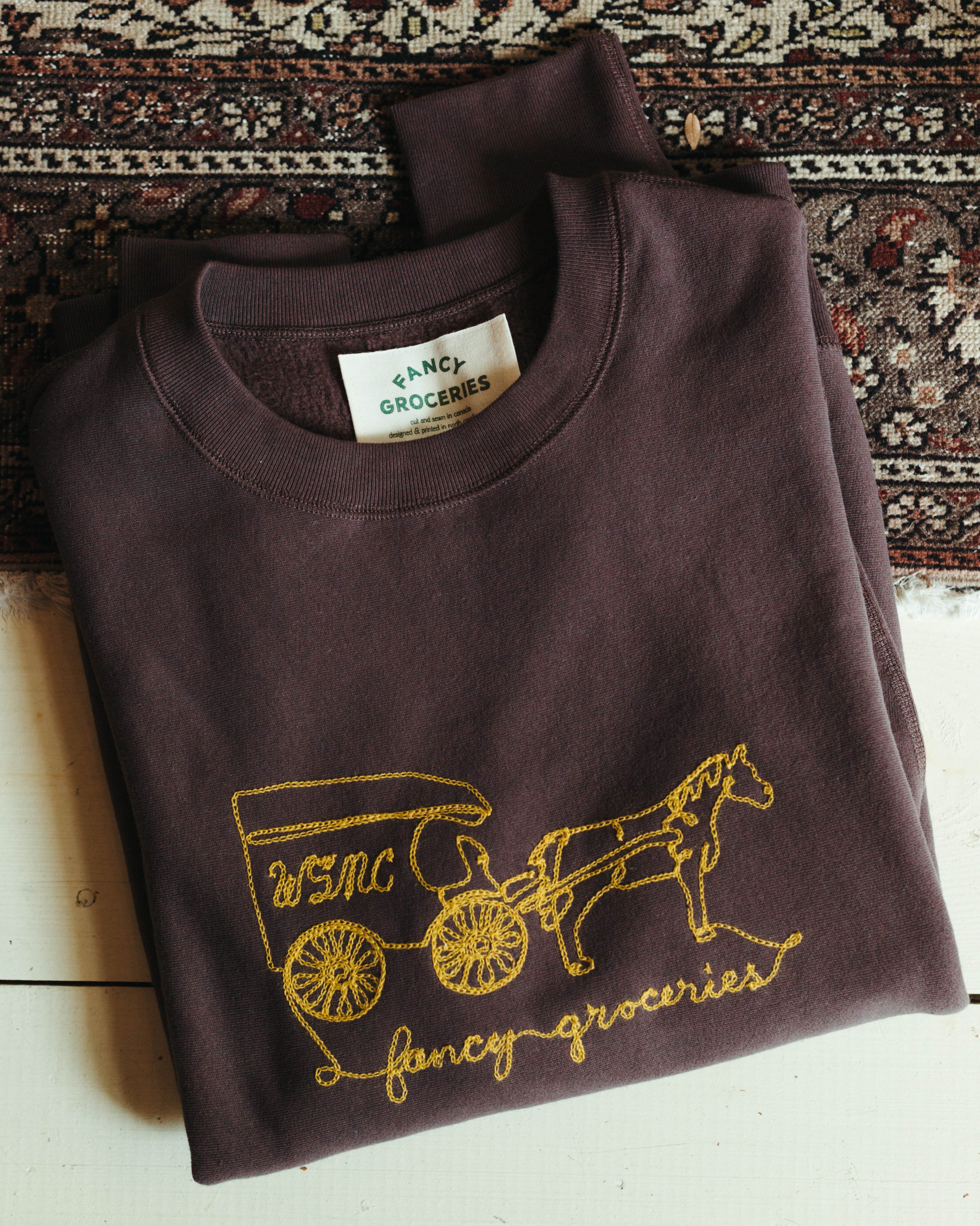 Fancy Groceries Horse & Buggy Chain Stitch Sweatshirt