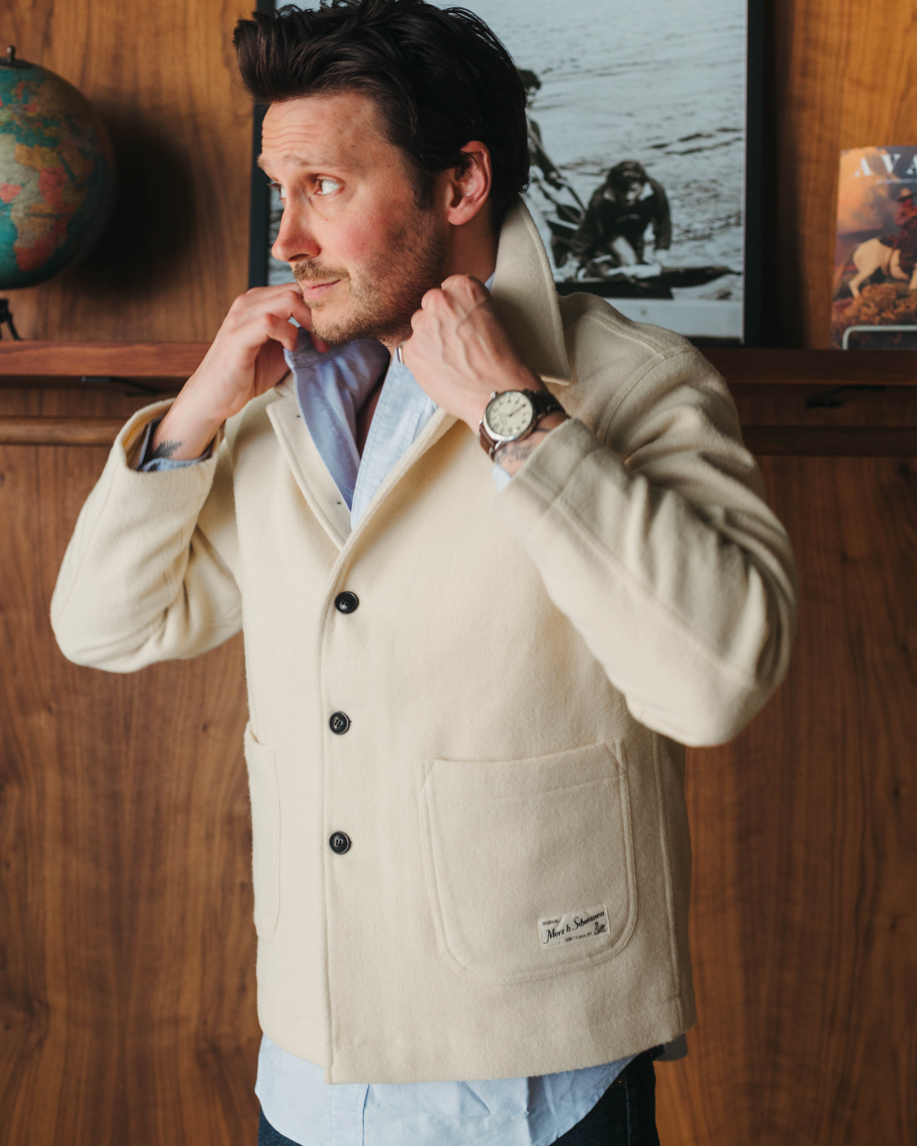 Merz B Schwanen Portuguese Wool Cropped Jacket