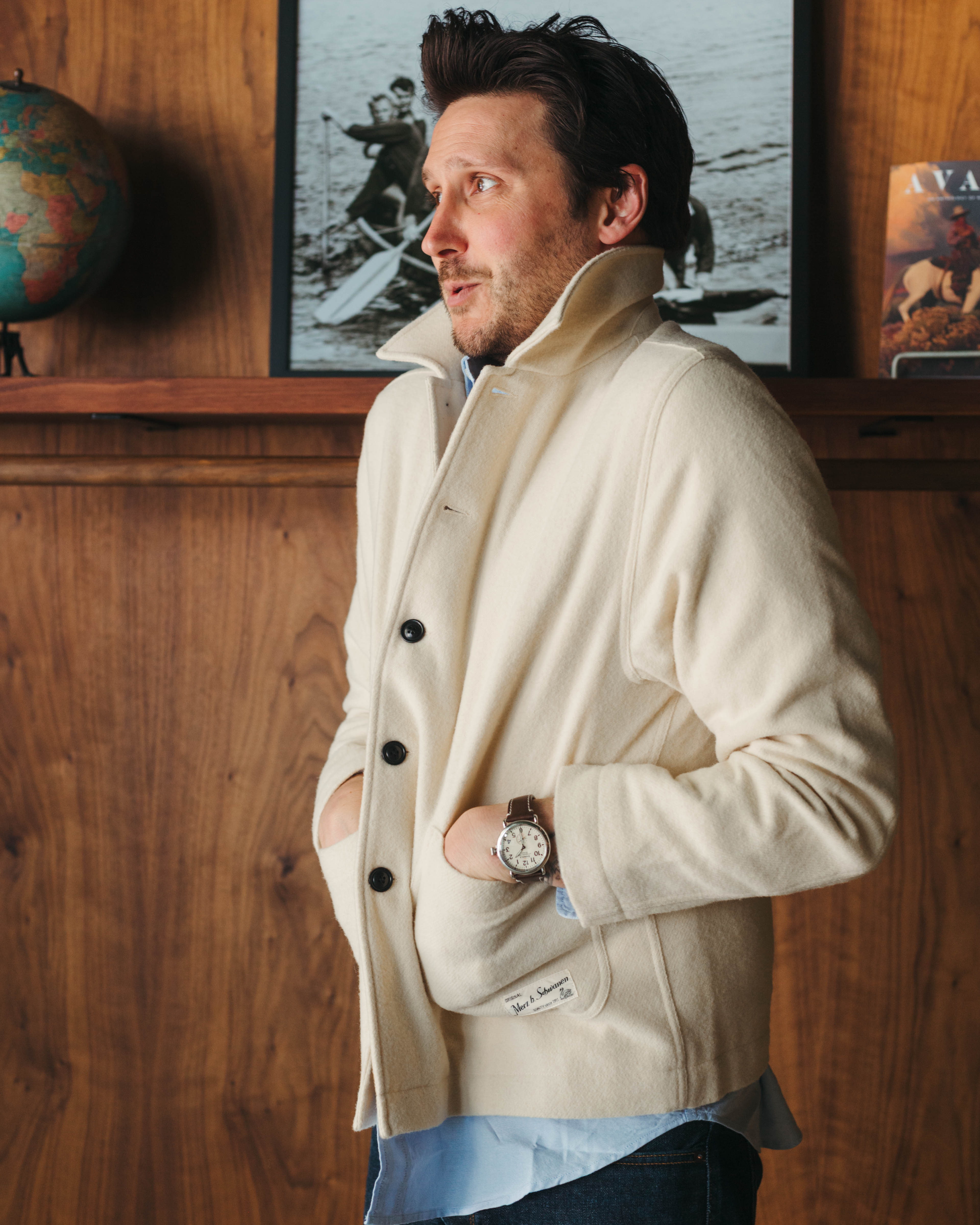 Merz B Schwanen Portuguese Wool Cropped Jacket