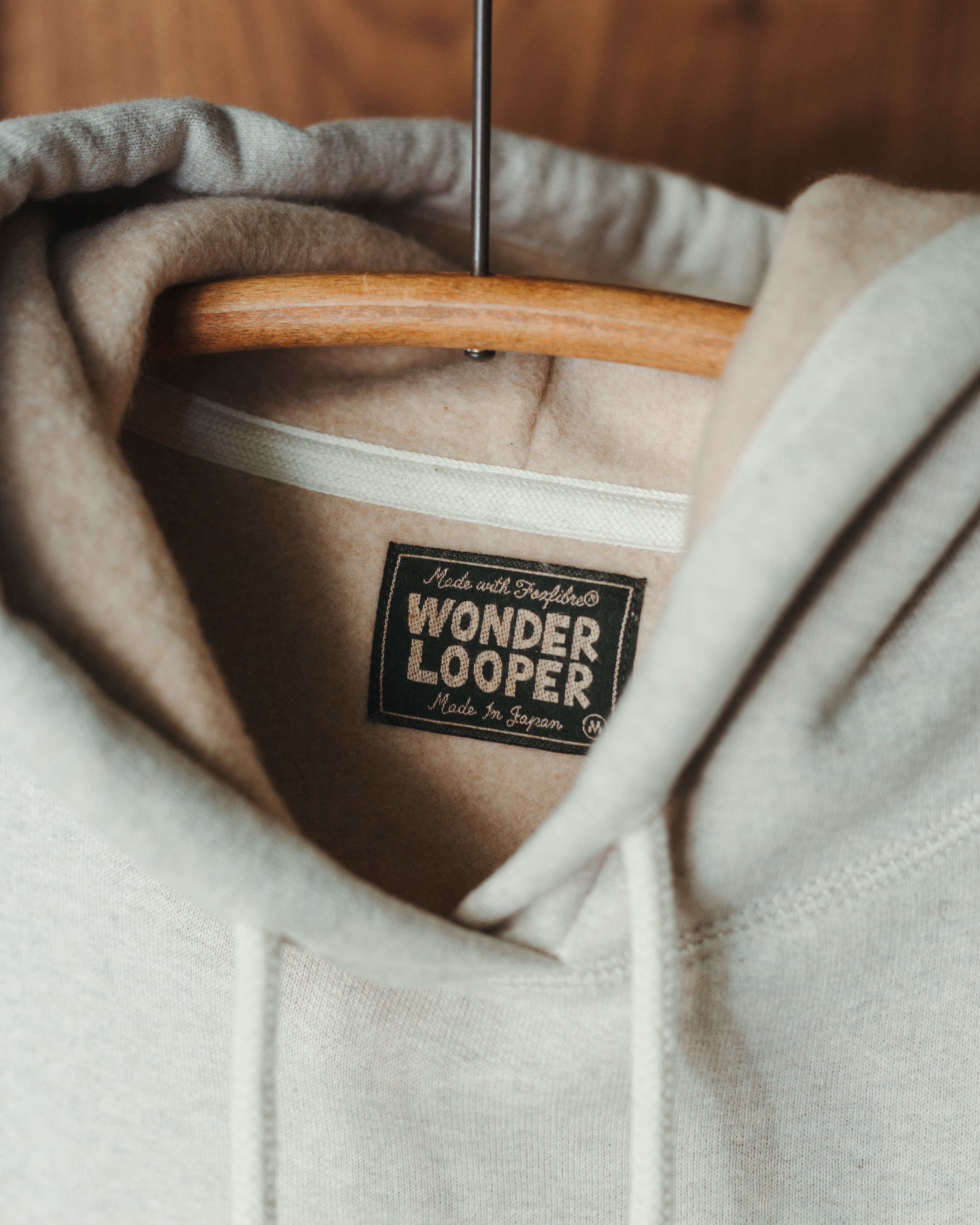 Wonder Looper Fleeced Foxfibre®  Hoodie in Oatmeal