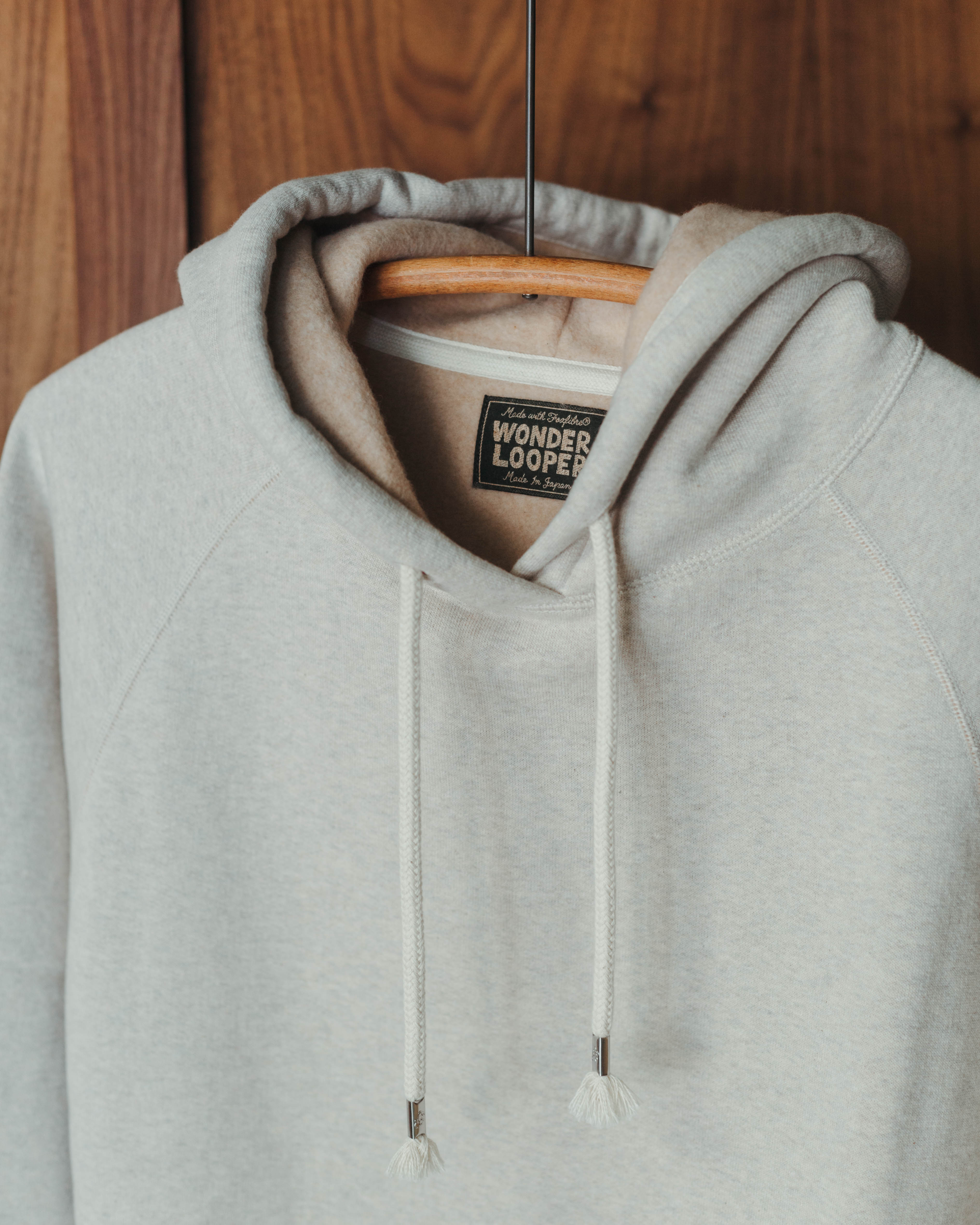 Wonder Looper Fleeced Foxfibre®  Hoodie in Oatmeal