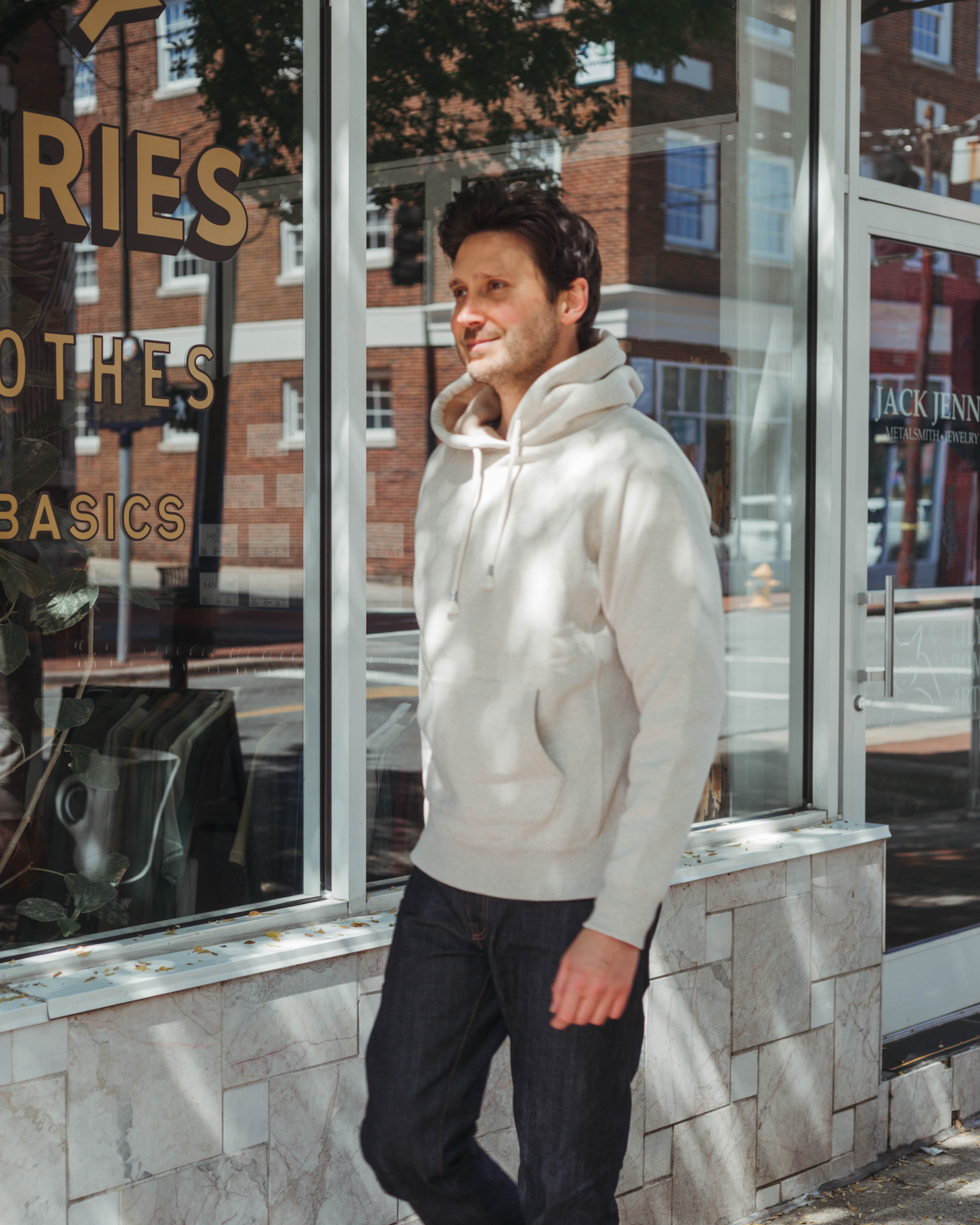 Wonder Looper Fleeced Foxfibre®  Hoodie in Oatmeal