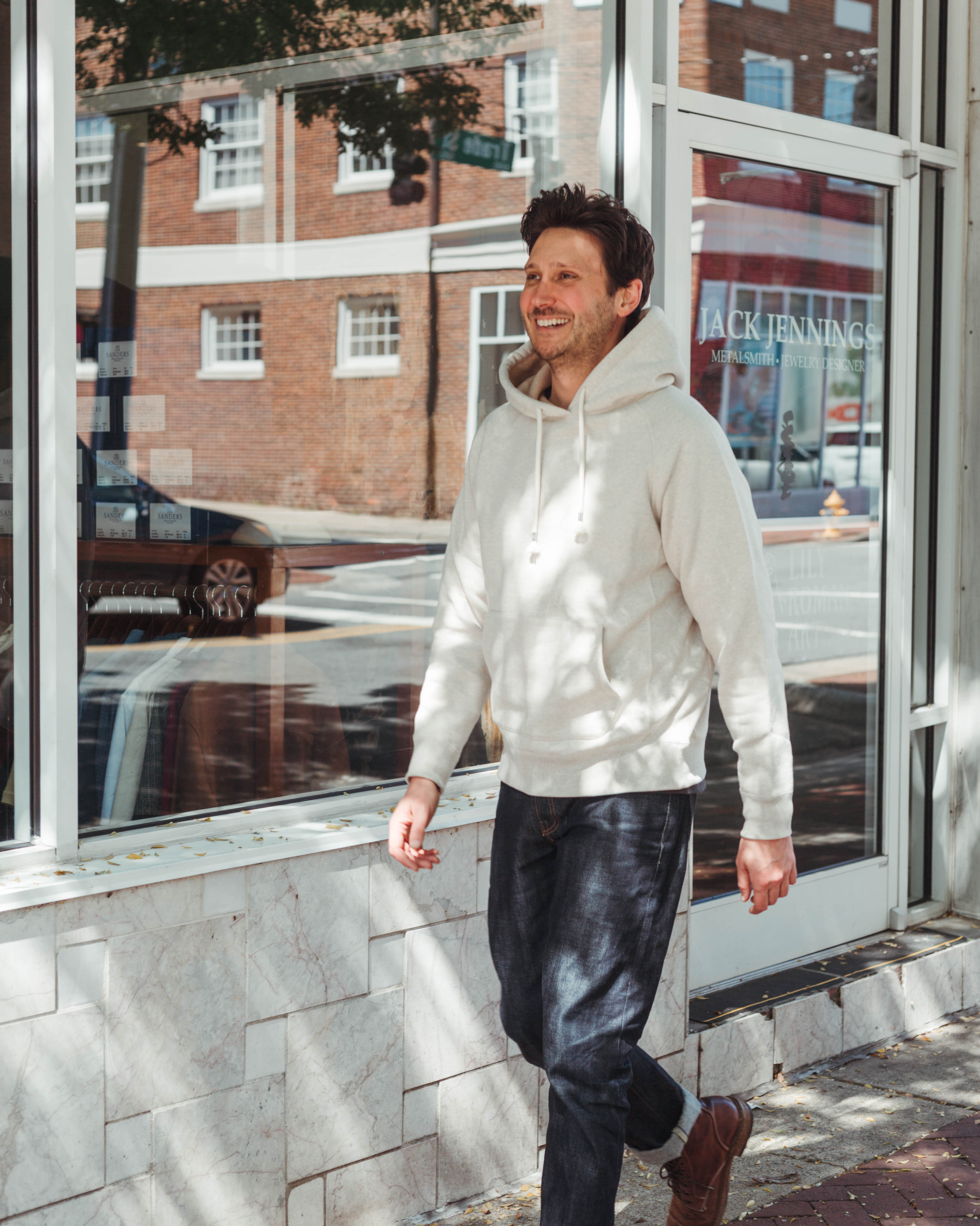 Wonder Looper Fleeced Foxfibre®  Hoodie in Oatmeal