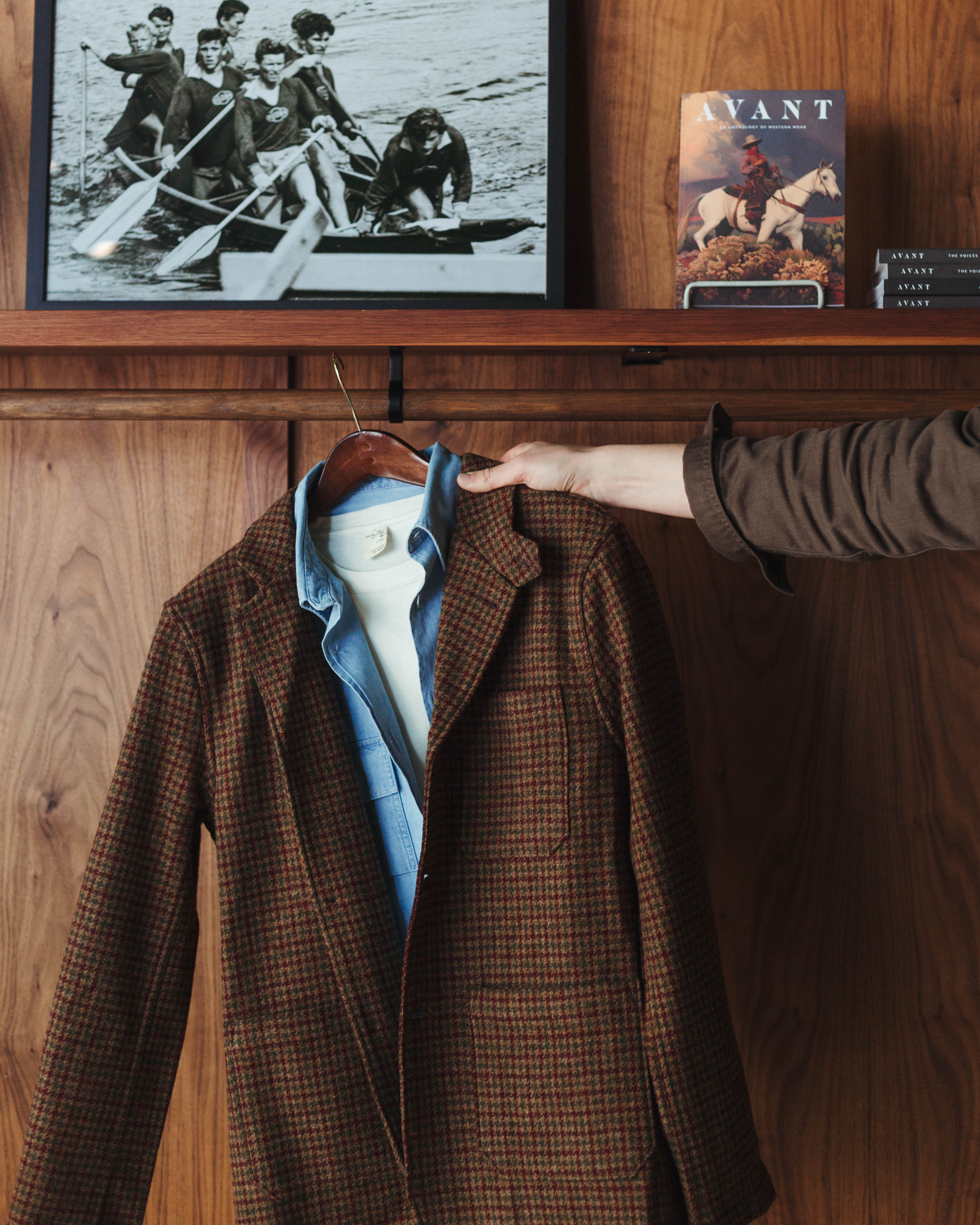 Portuguese Flannel Working Blazer Wool in Pied Poule