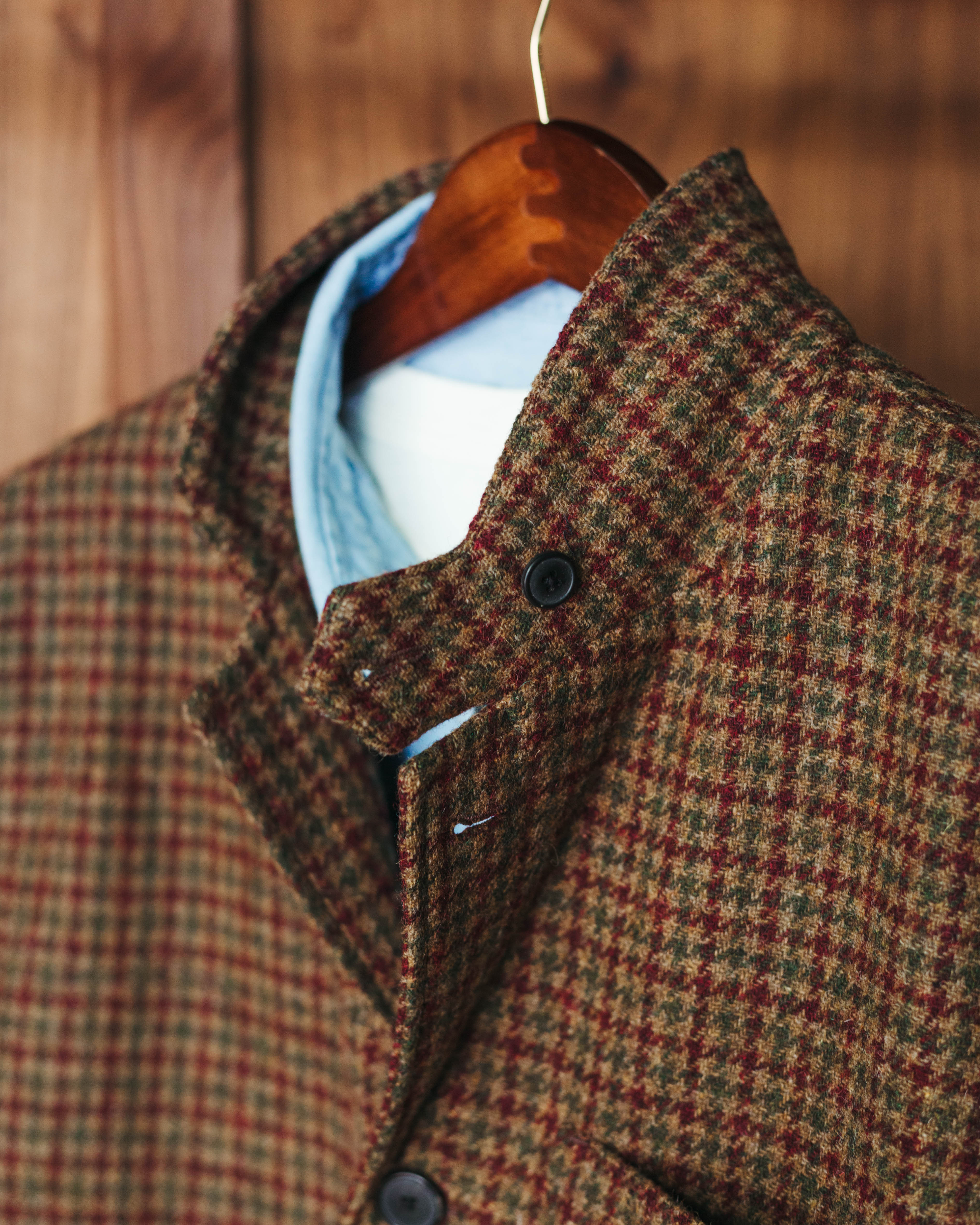 Portuguese Flannel Working Blazer Wool in Pied Poule