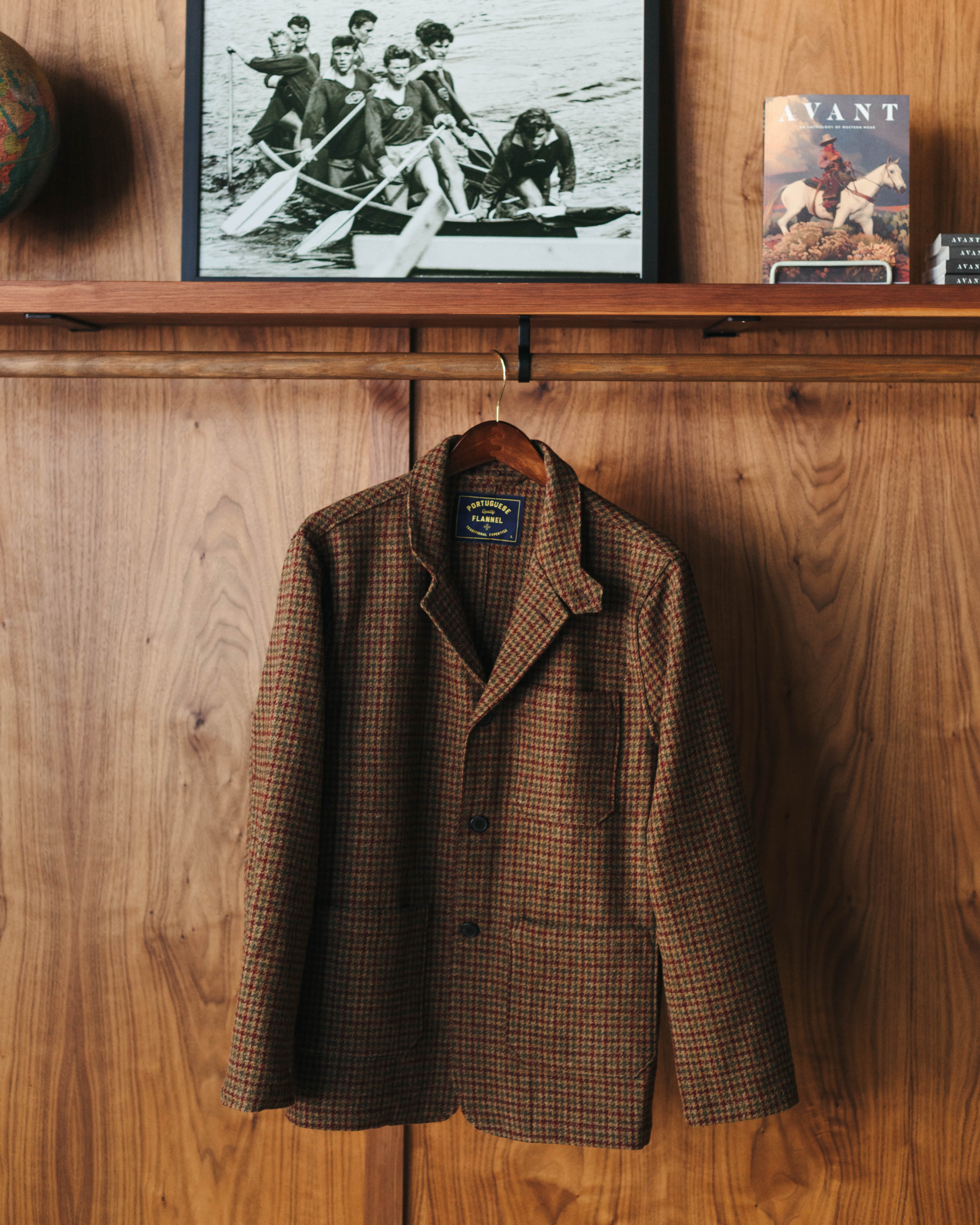 Portuguese Flannel Working Blazer Wool in Pied Poule