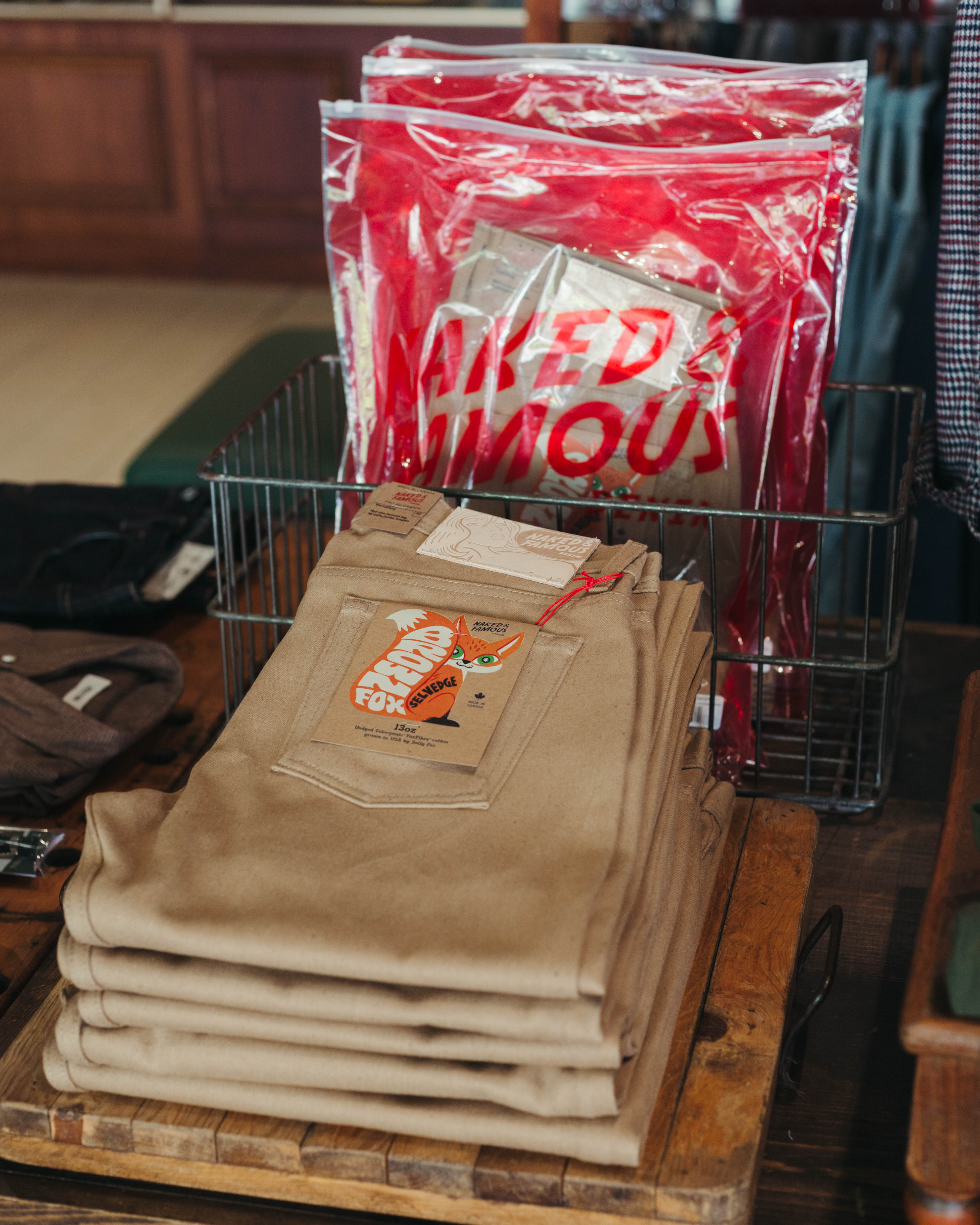 Naked & Famous 100% Brown FoxFibre® Selvedge