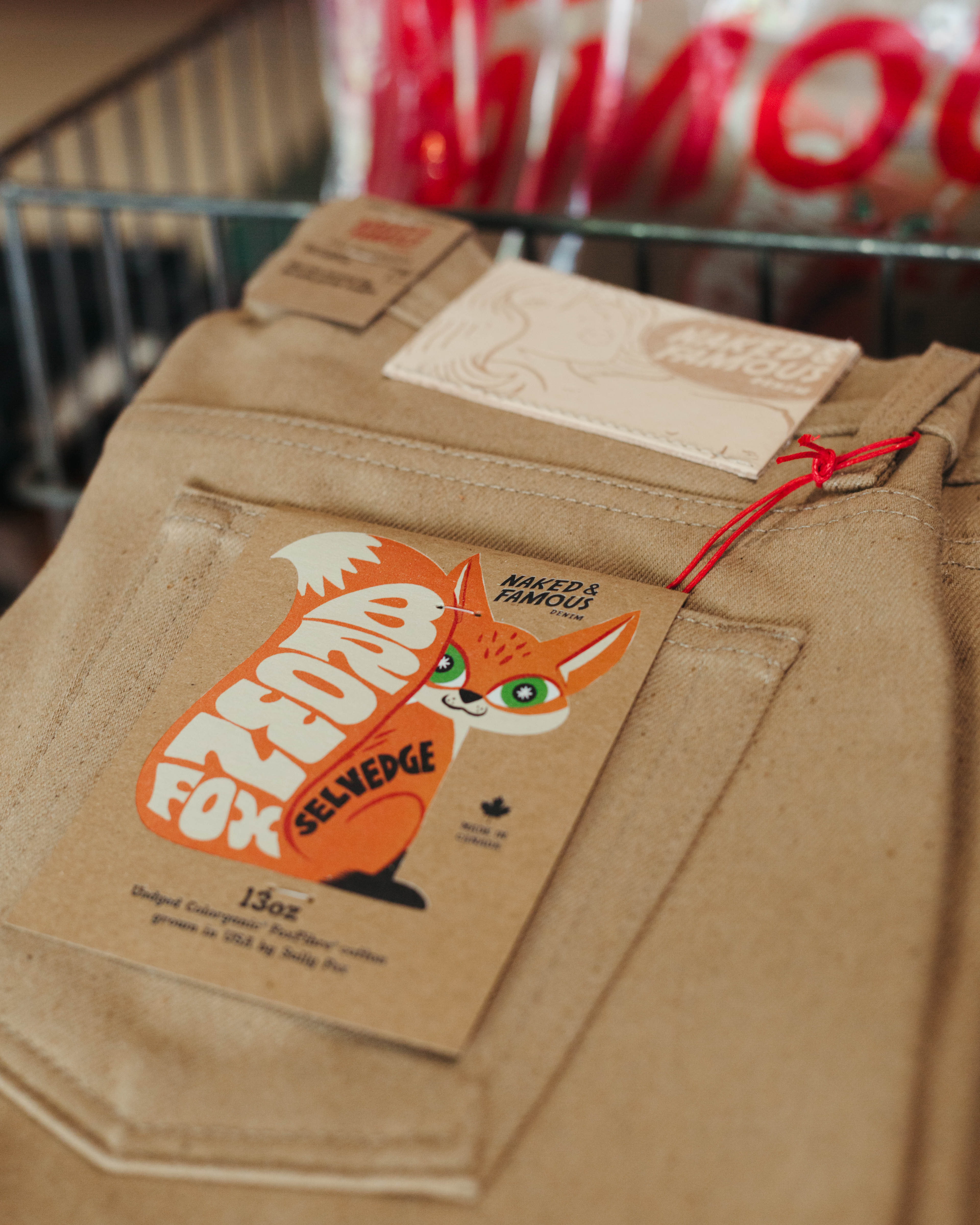 Naked & Famous 100% Brown FoxFibre® Selvedge