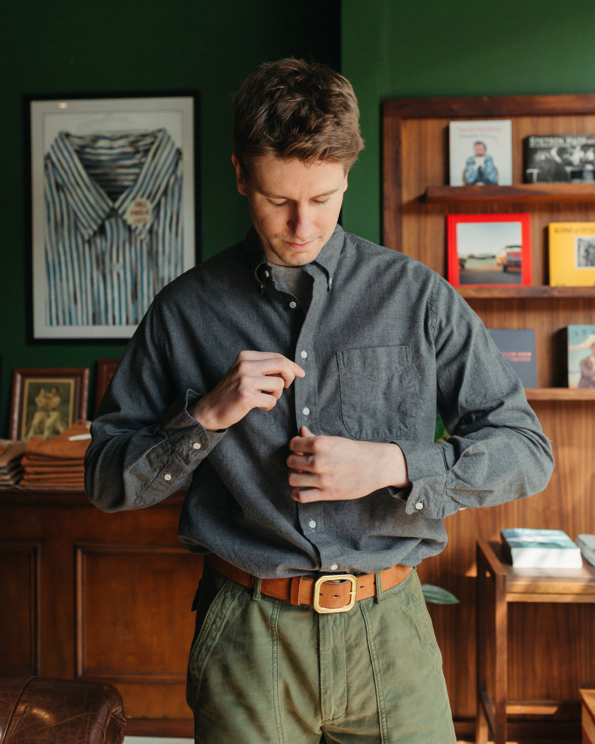 Gitman Vintage Classic Grey Flannel Oxford