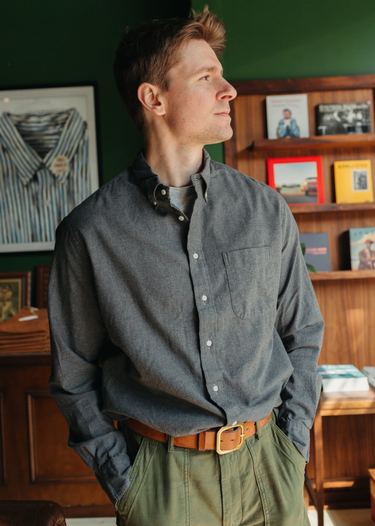 Gitman Vintage Classic Grey Flannel Oxford