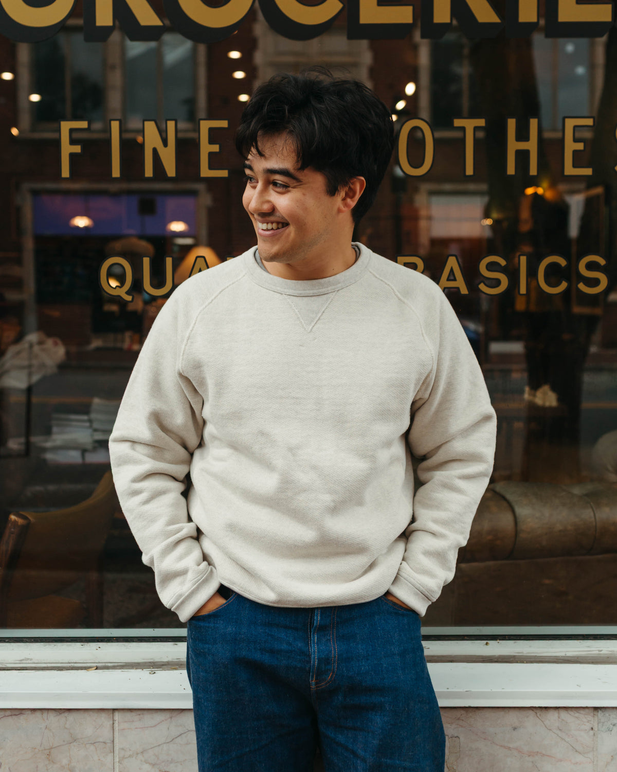 Wonder Looper Pullover Crewneck in Double Heavyweight French Terry Oatmeal