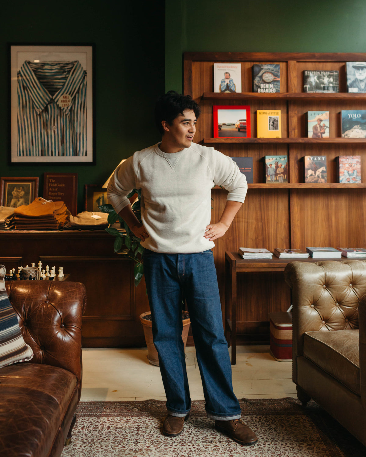 Wonder Looper Pullover Crewneck in Double Heavyweight French Terry Oatmeal