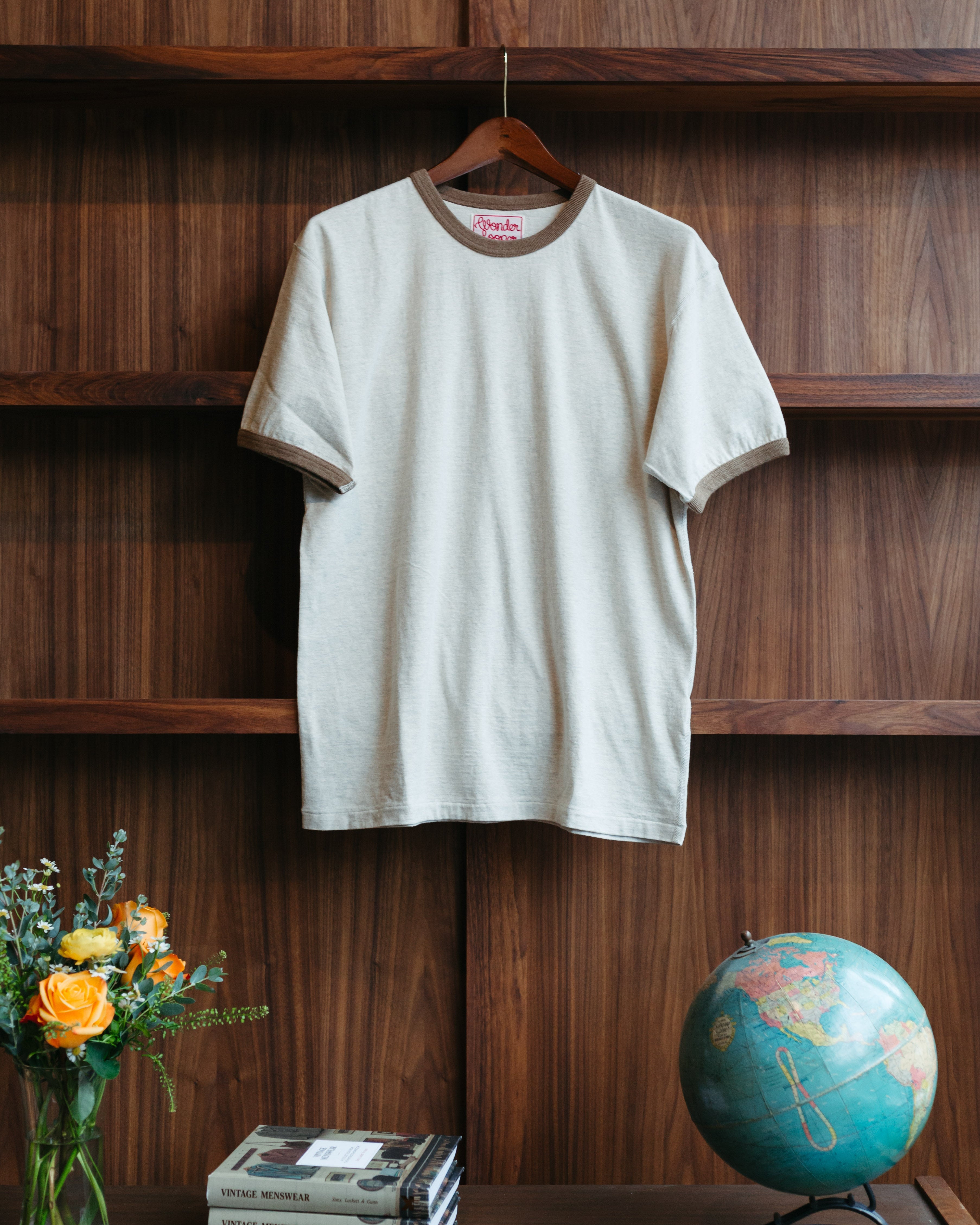 Recycled Cotton Foxfibre® Ringer Tee in Stone