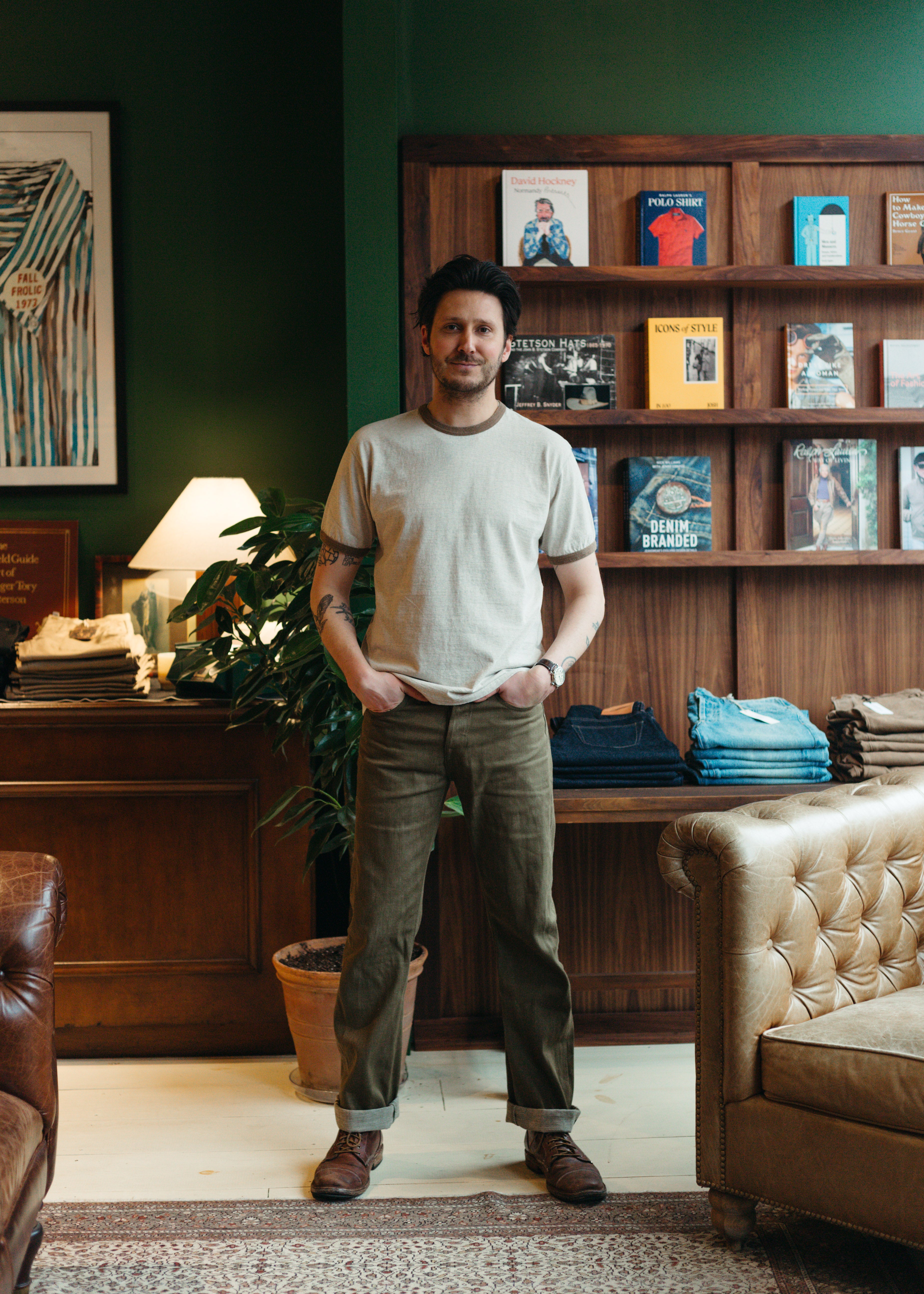 Recycled Cotton Foxfibre® Ringer Tee in Stone