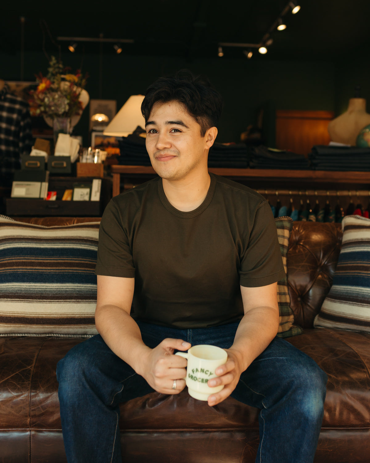 Wonder Looper Ultimate Pima Tsuriami Tee in Khaki