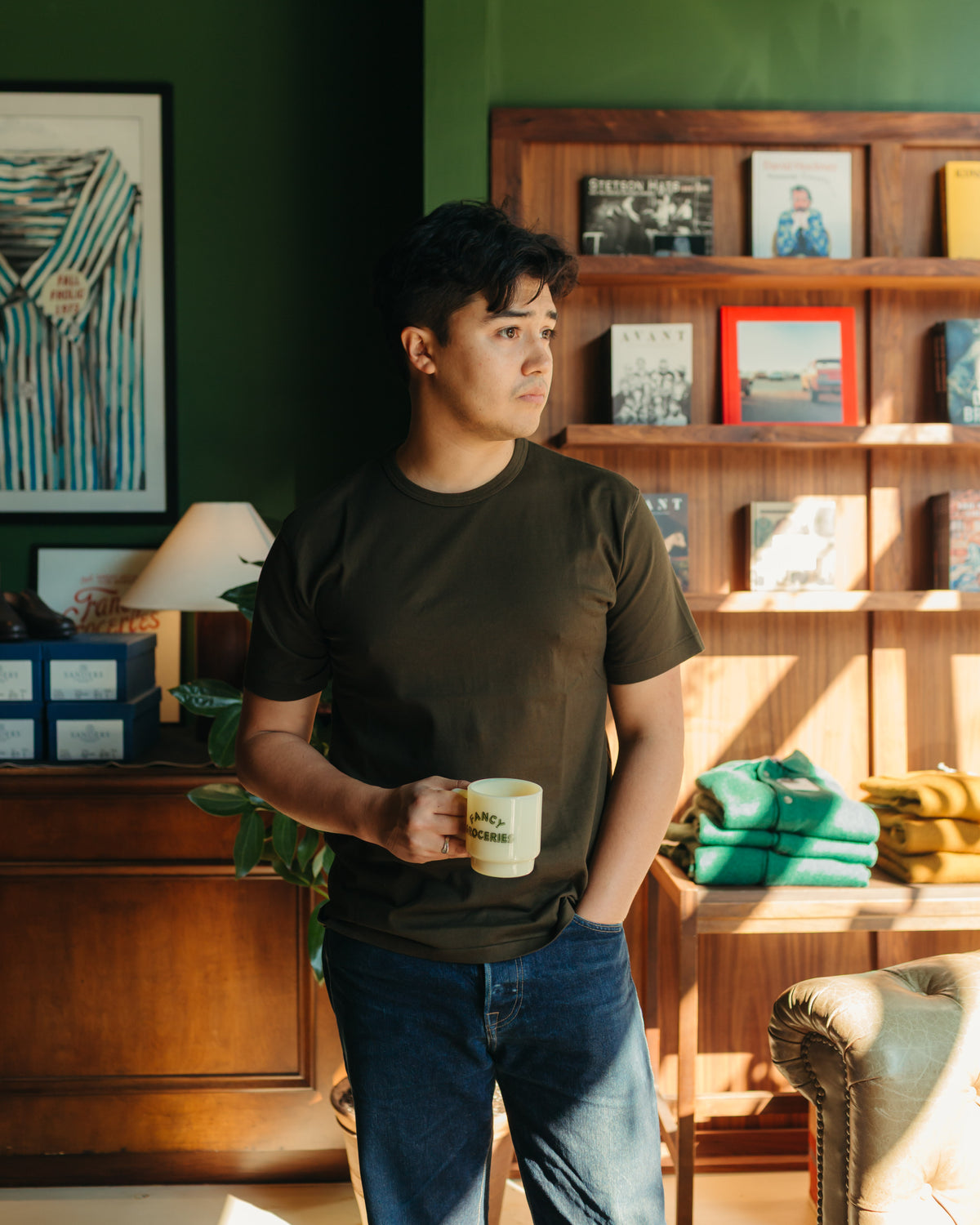 Wonder Looper Ultimate Pima Tsuriami Tee in Khaki