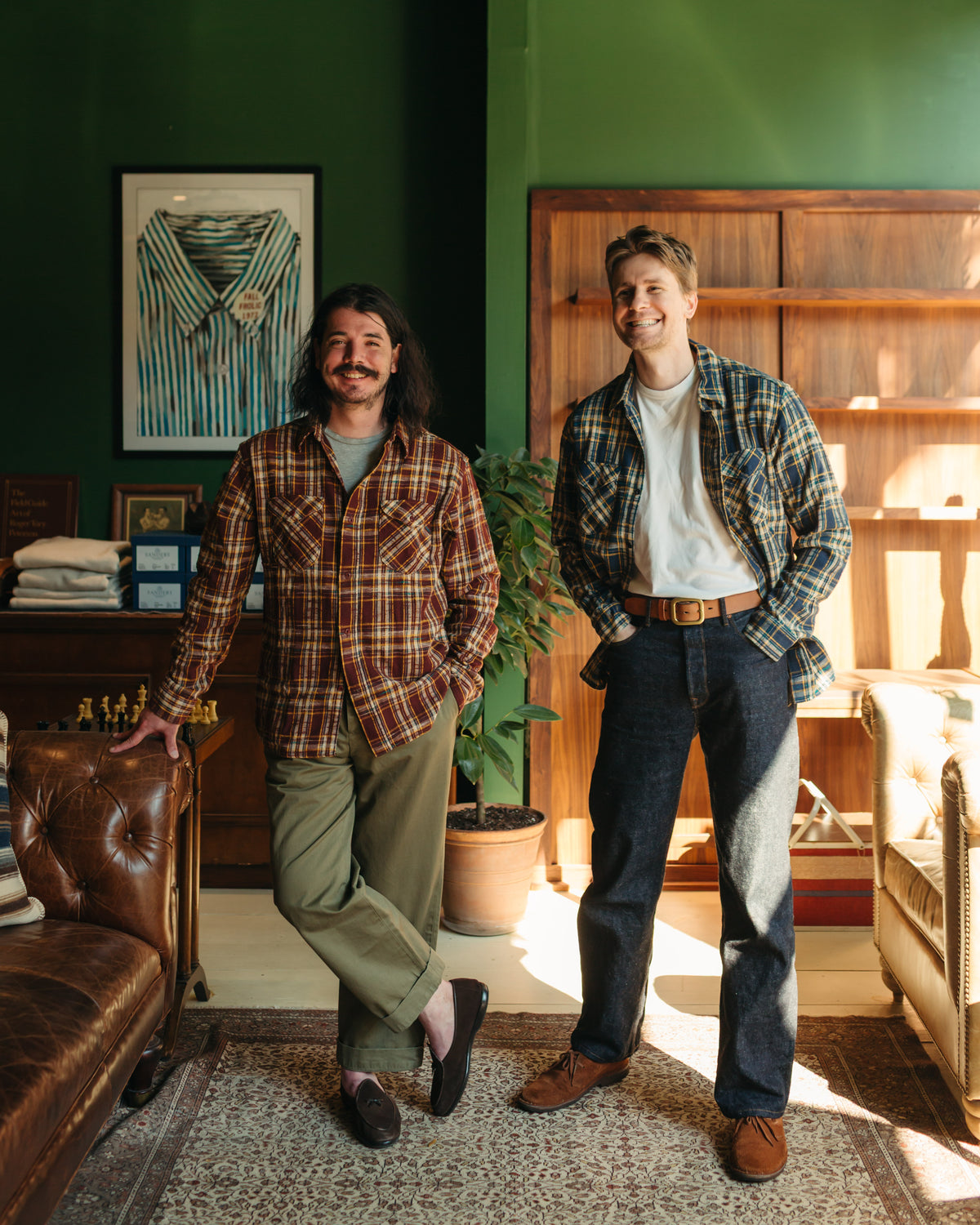 UES Slubby Flannel Shirt in Navy