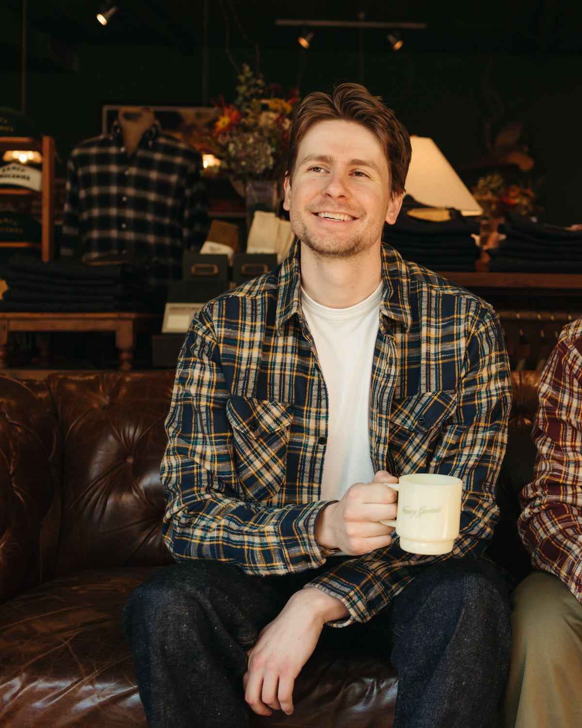 UES Slubby Flannel Shirt in Navy