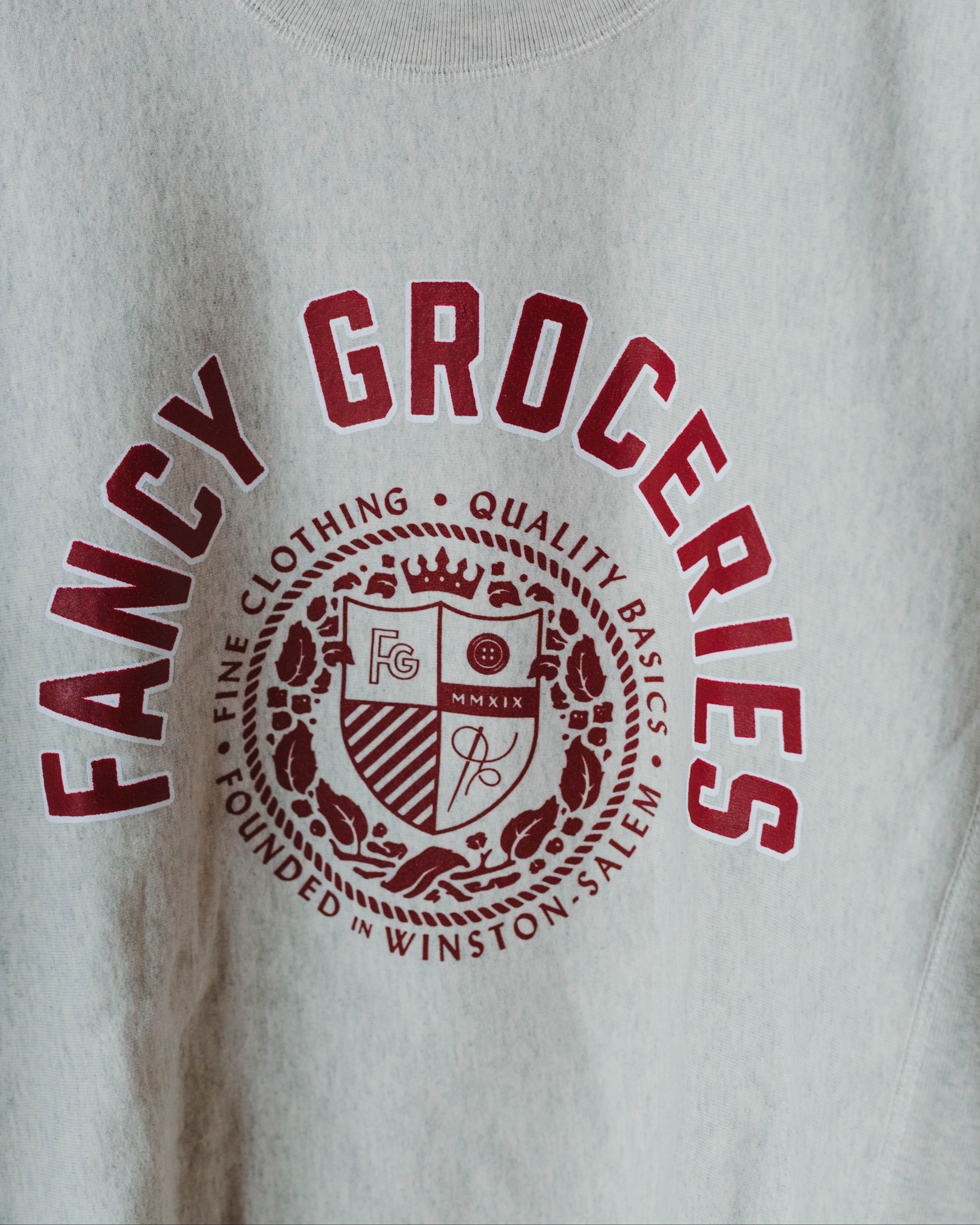 College Crewneck Sweatshirt in Oatmeal