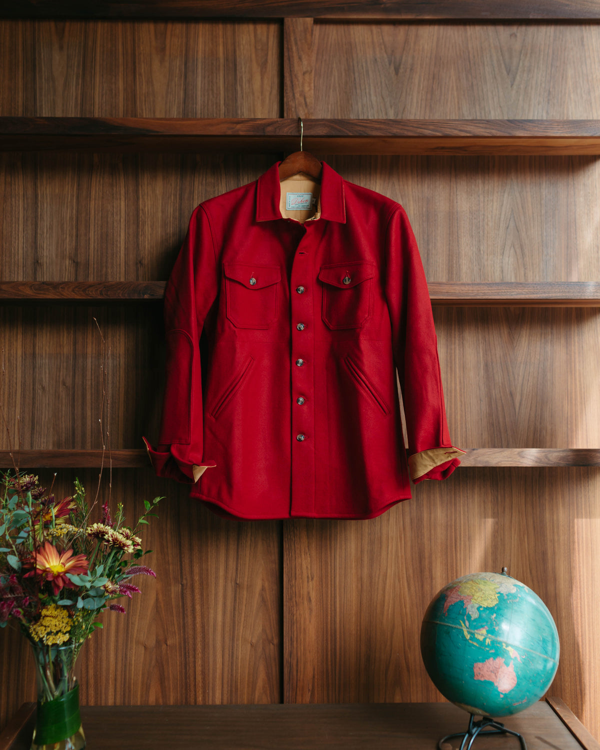 Dehen 1920 Crissman Overshirt in Cardinal deadstock Pendleton fabric at Fancy Groceries
