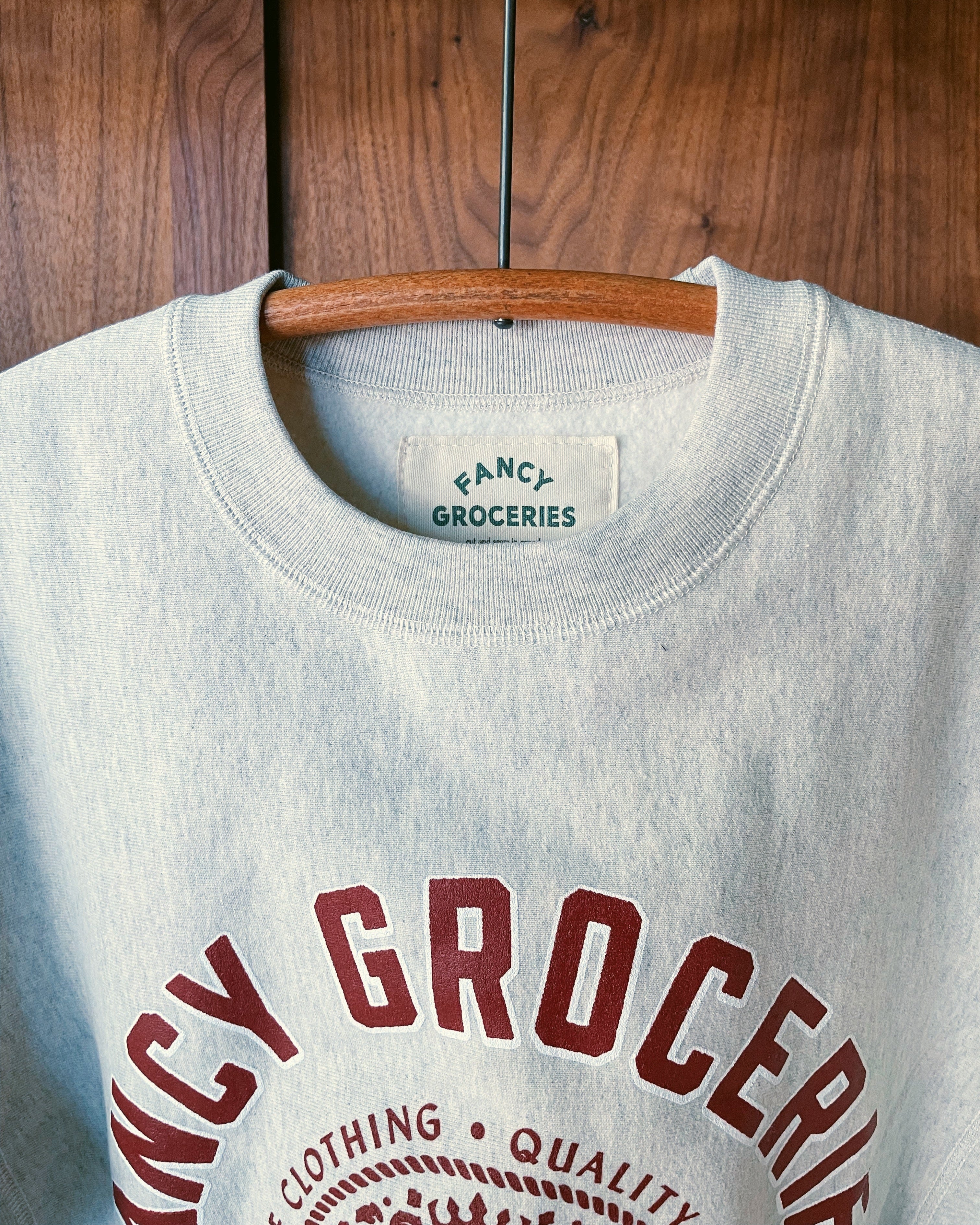 College Crewneck Sweatshirt in Oatmeal