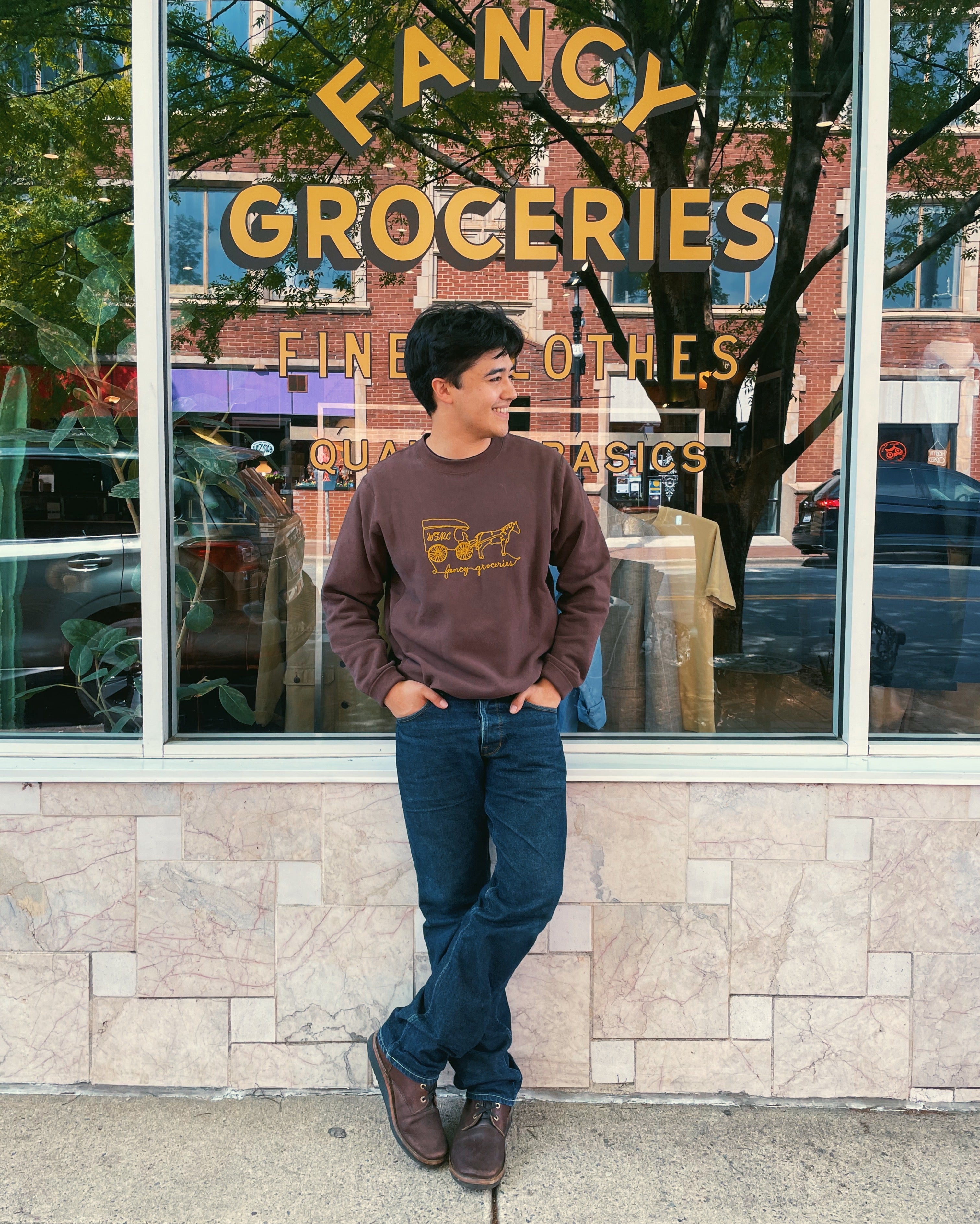Fancy Groceries Horse & Buggy Chain Stitch Sweatshirt