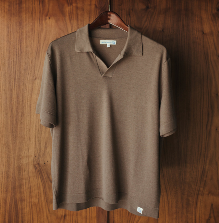 Merz B Schwanen Knitted Merino Wool Polo